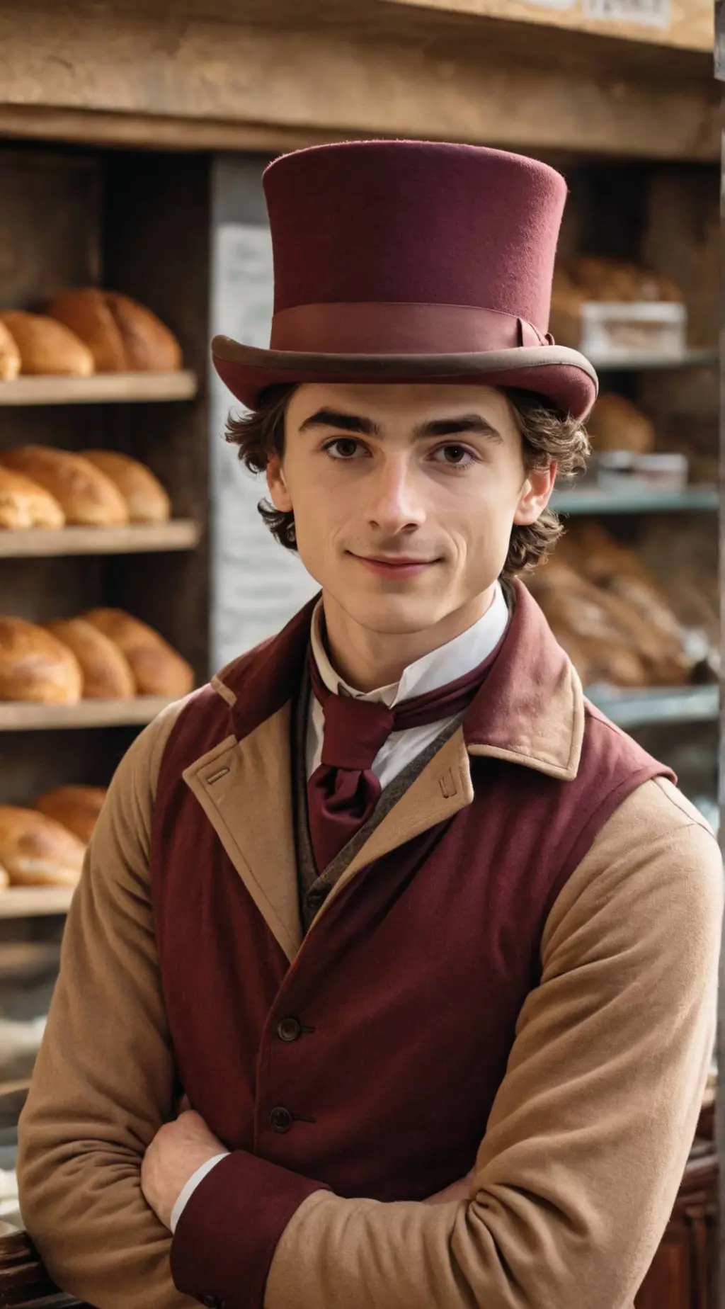ai character: Willy Wonka background