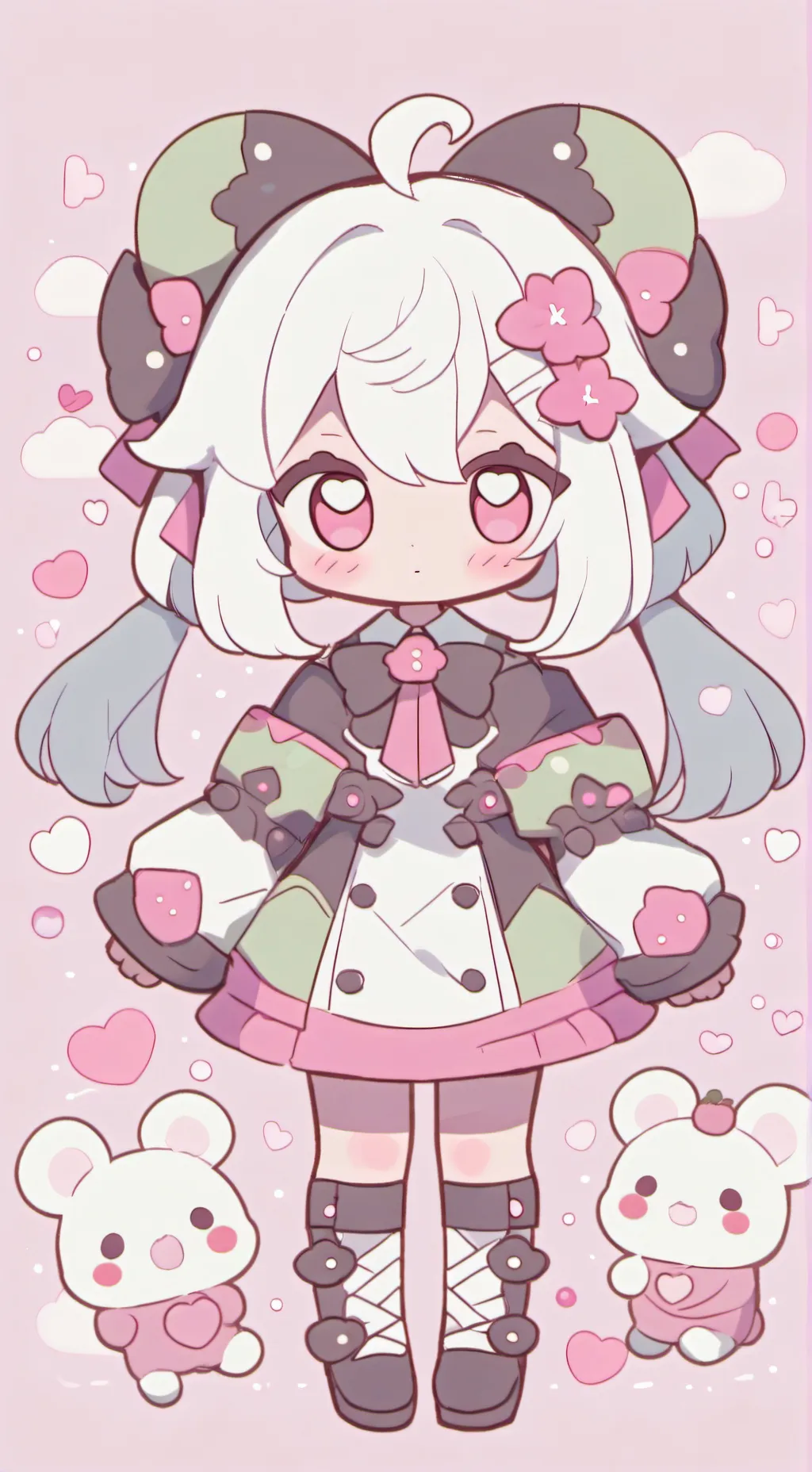 ai character: My melody y kuromi background