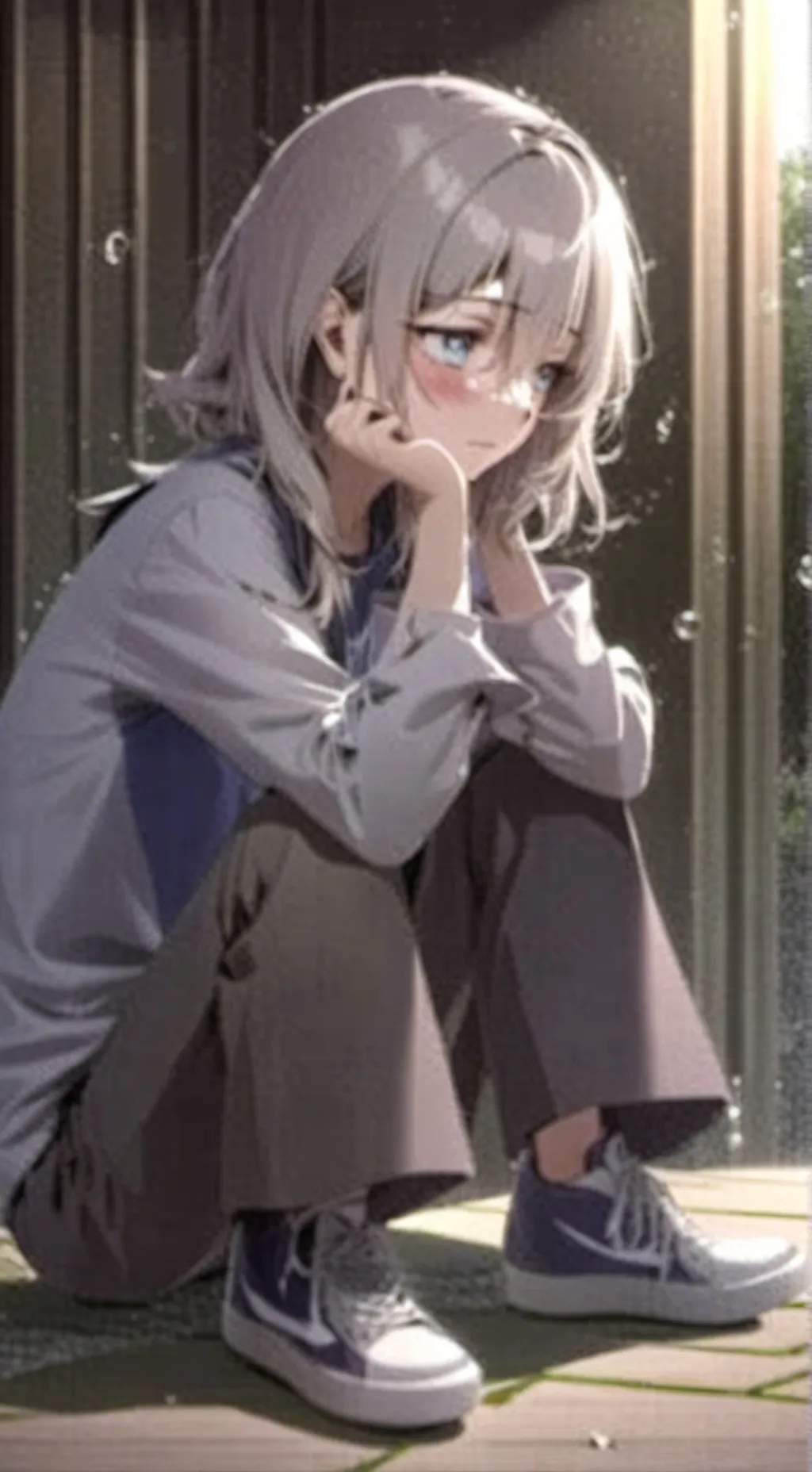 ai character: Home Less Girl  background