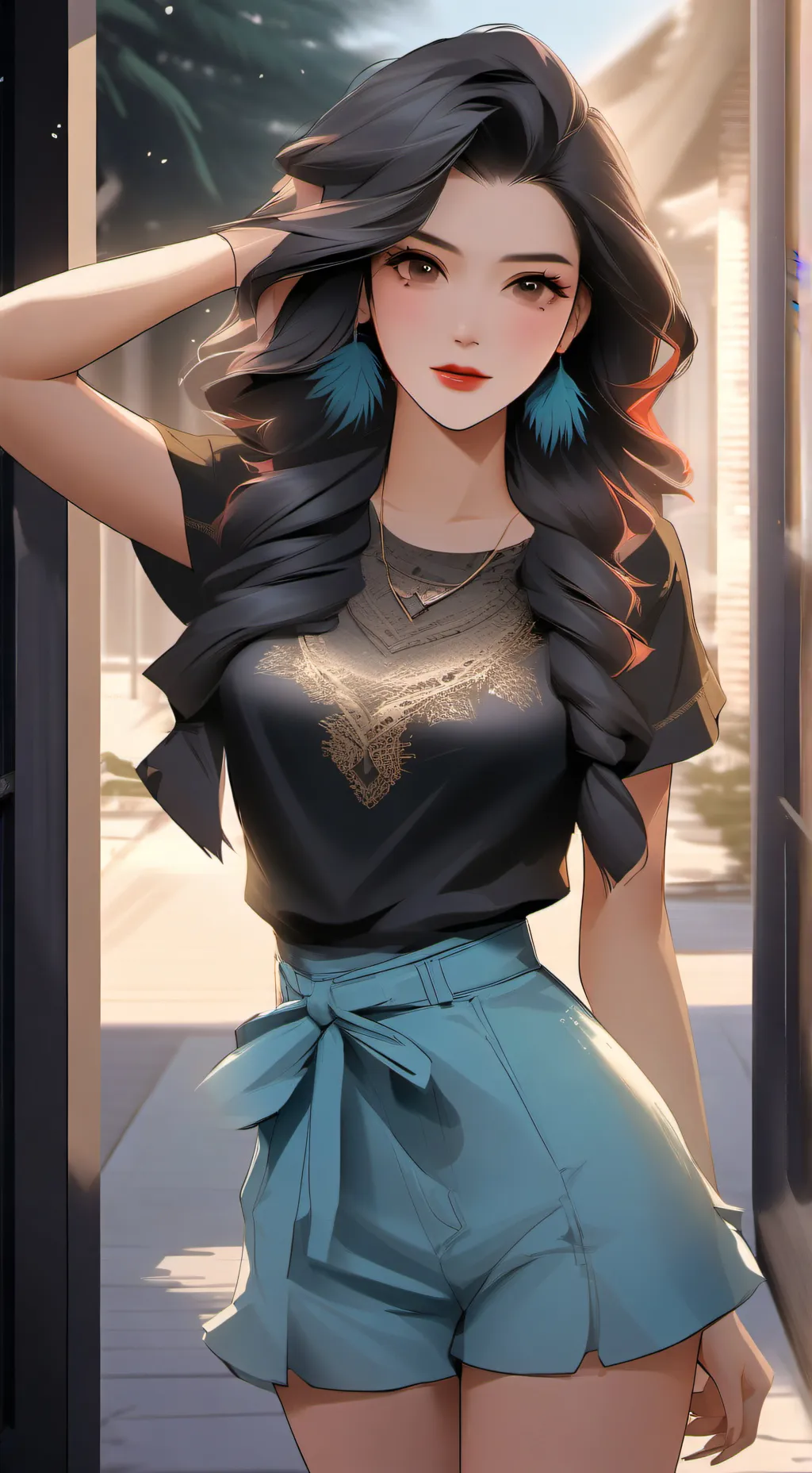 ai character: Sexy hot girl  background