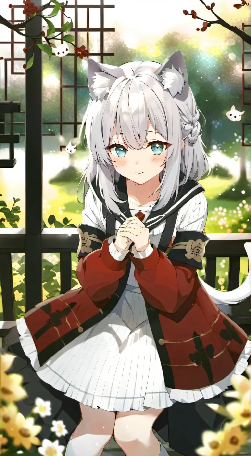 ai character: Mía miau miau  background