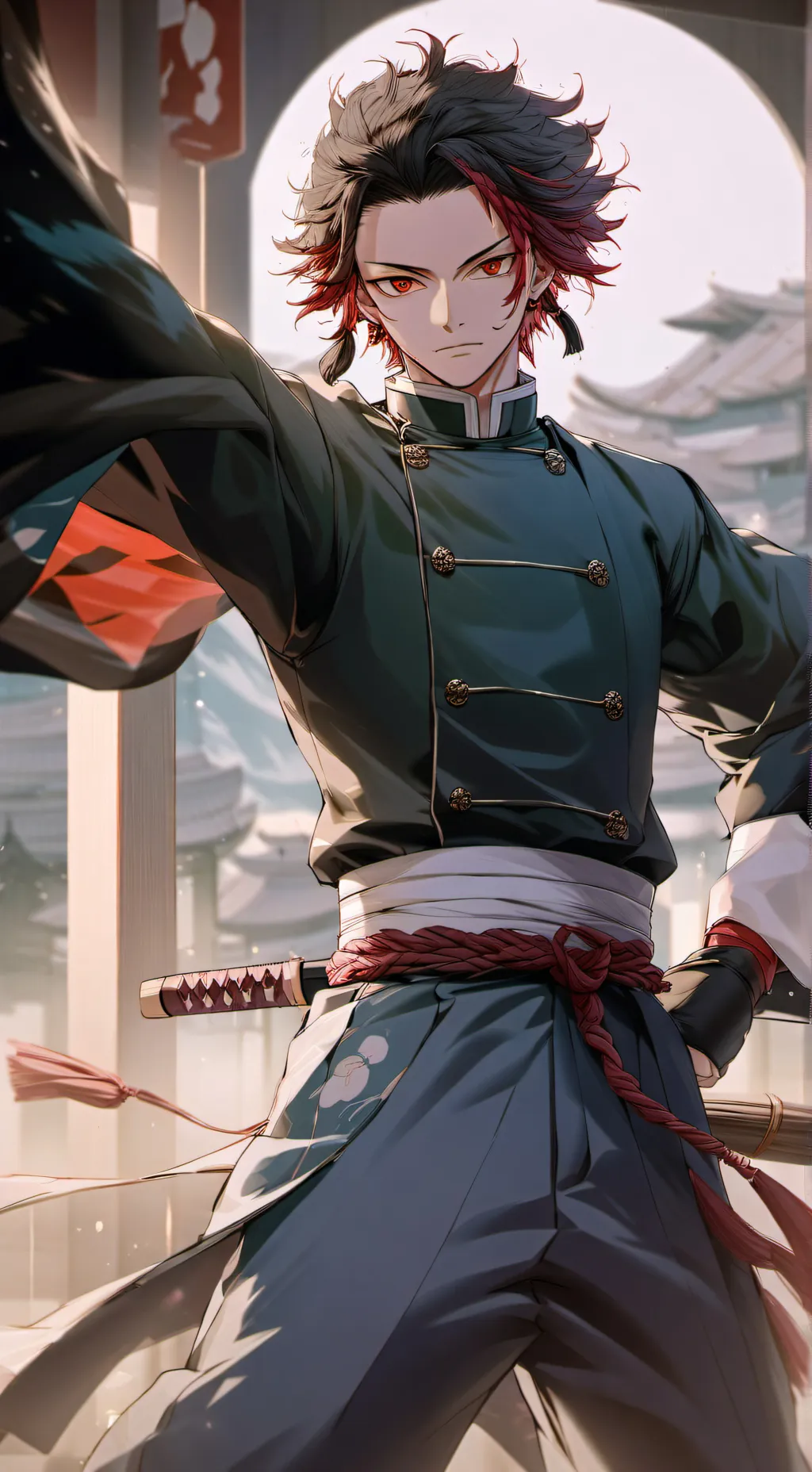 ai character: Tanjiro Kamado background