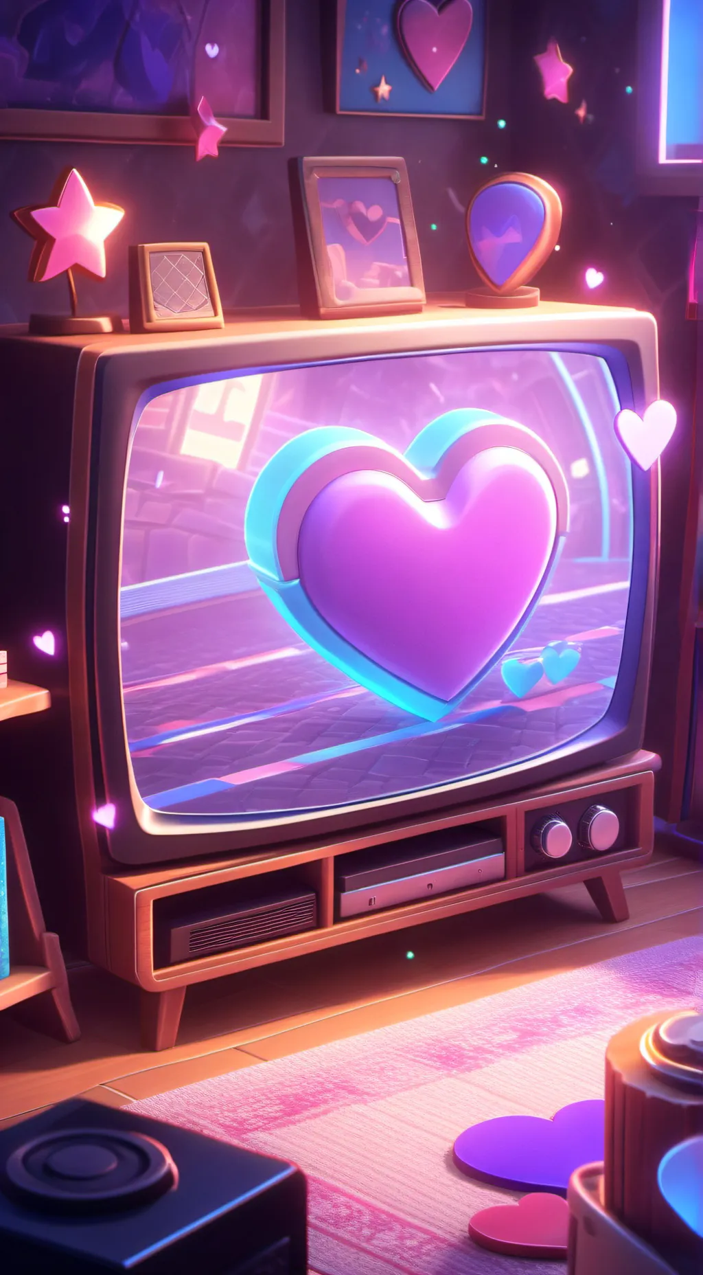 ai character: tv woman background