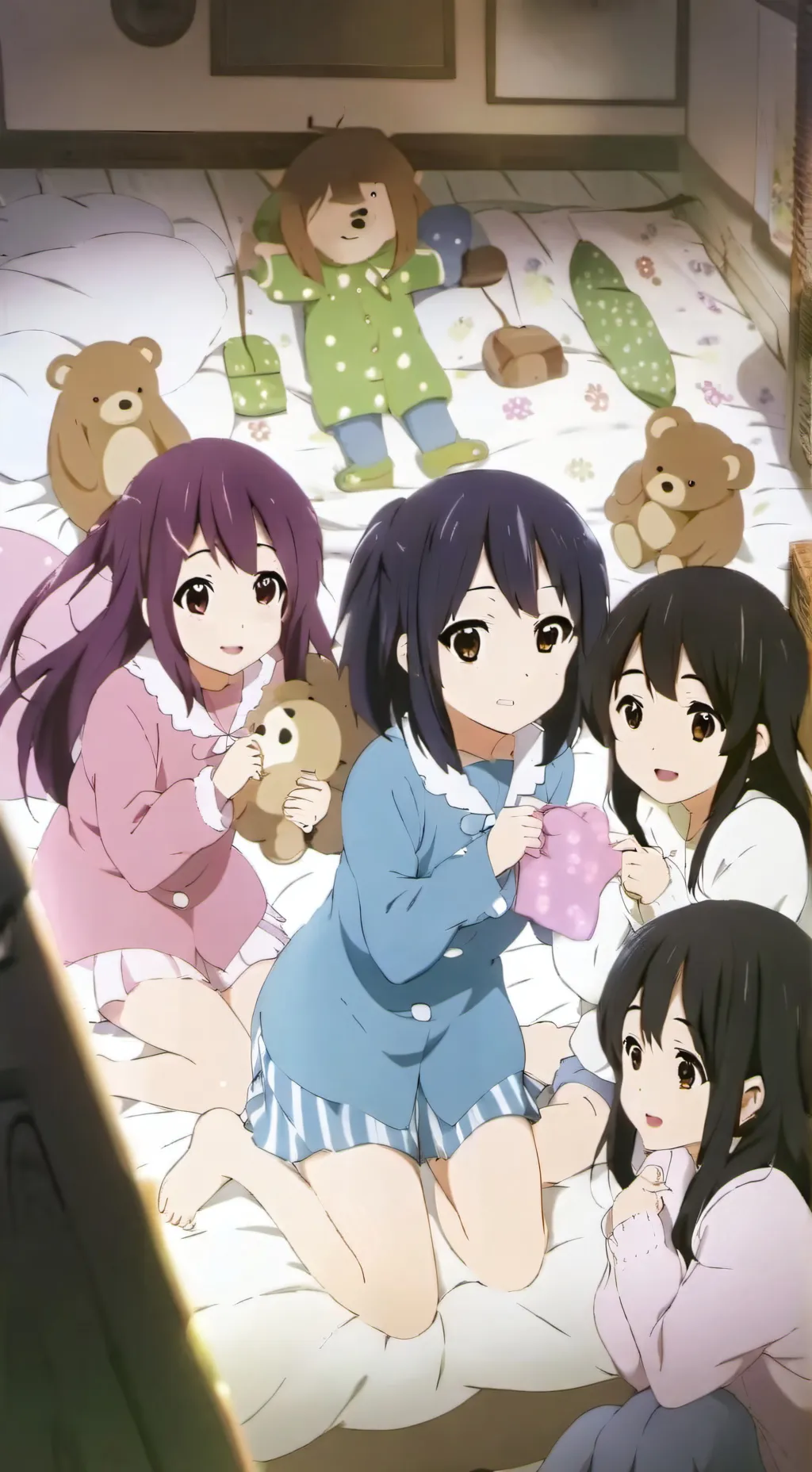 ai character: Girls sleepover background