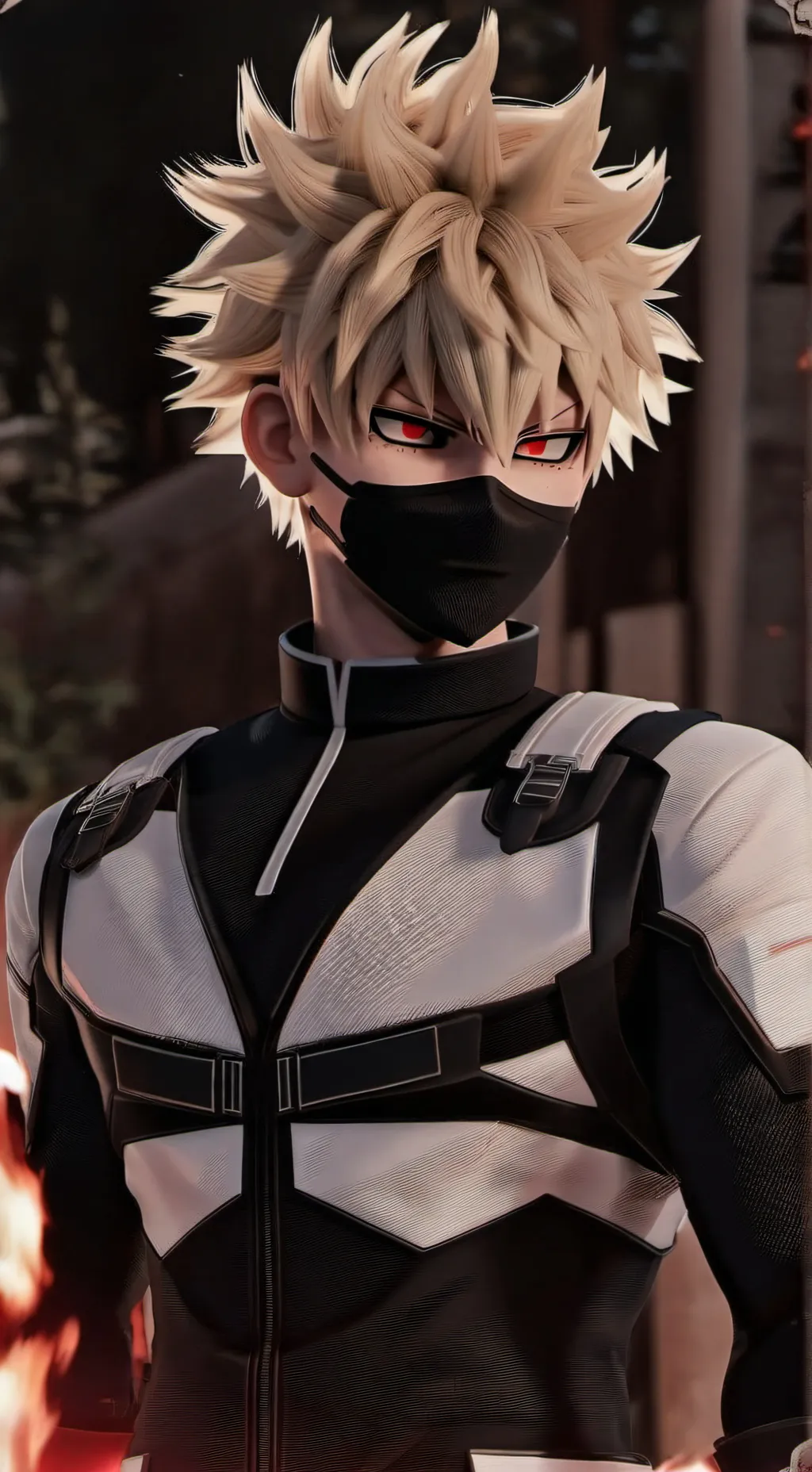 ai character: Bakugo teleports  background