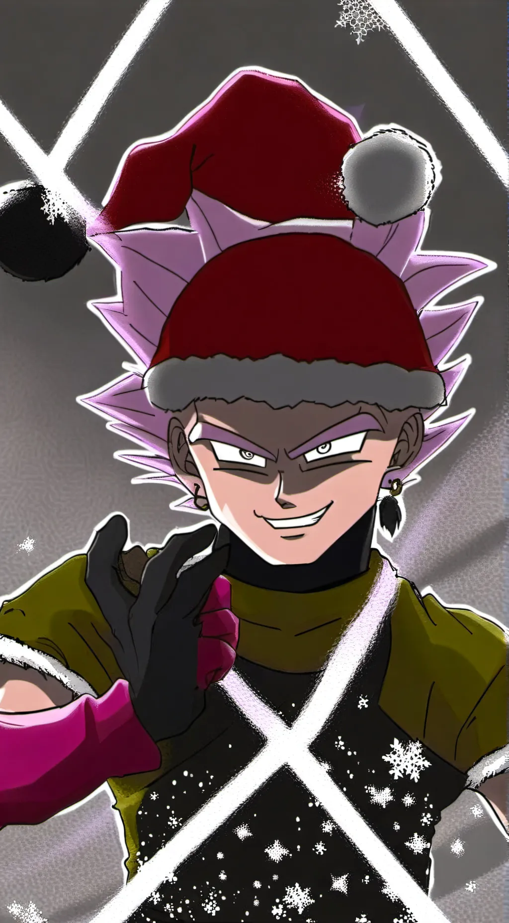 ai character: Goku Black Santa background
