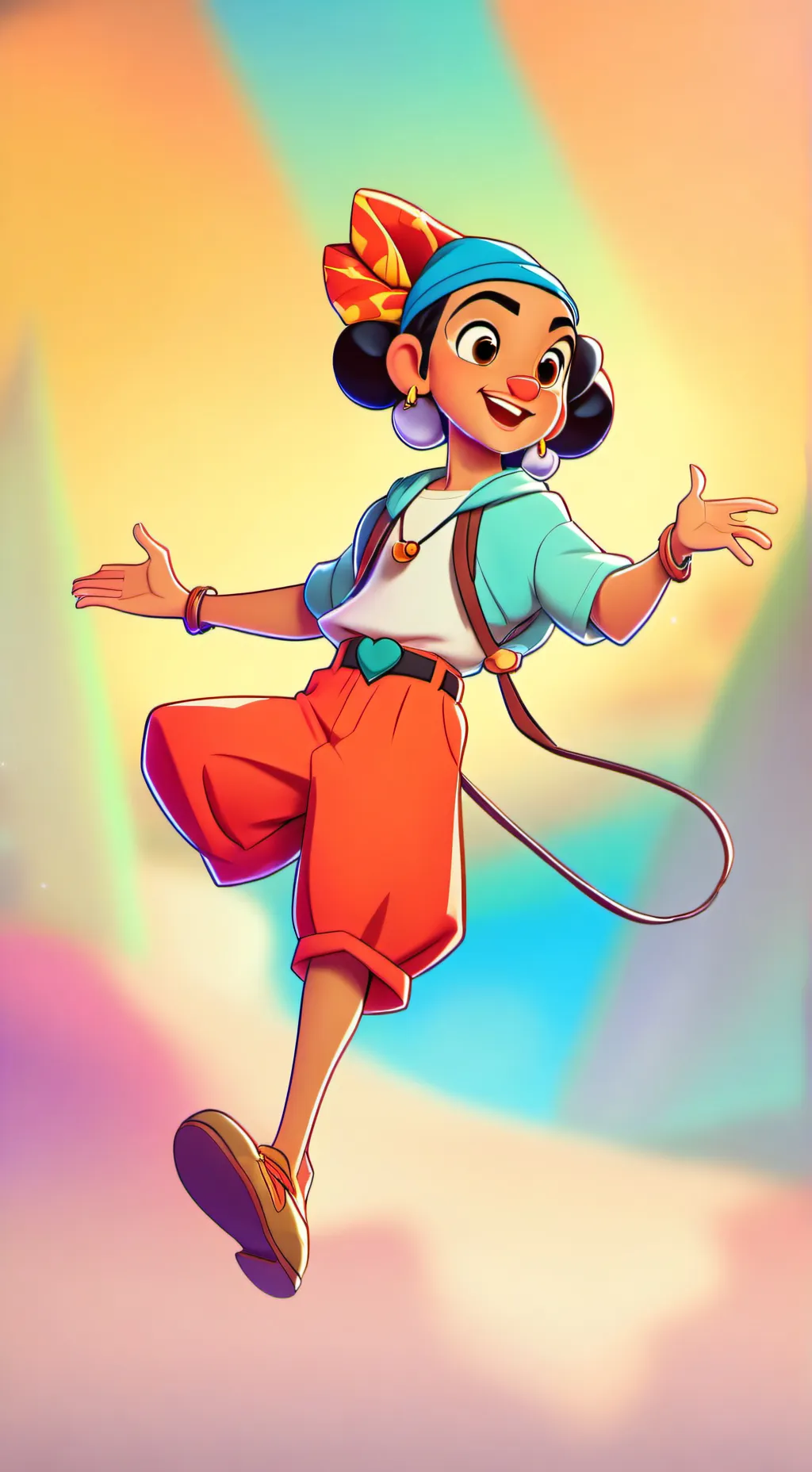 ai character: Andy’s apple farm background