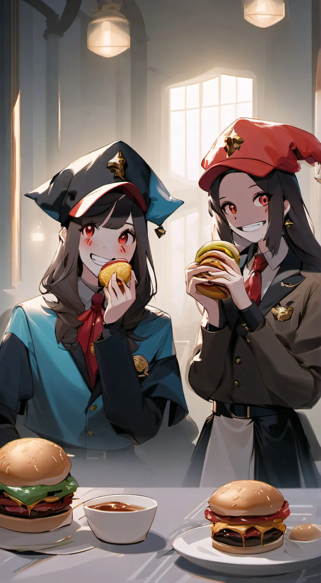 ai character: spuzdyfast food background