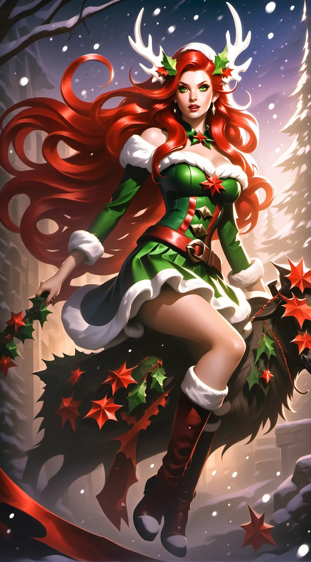 ai character: snow bloom background