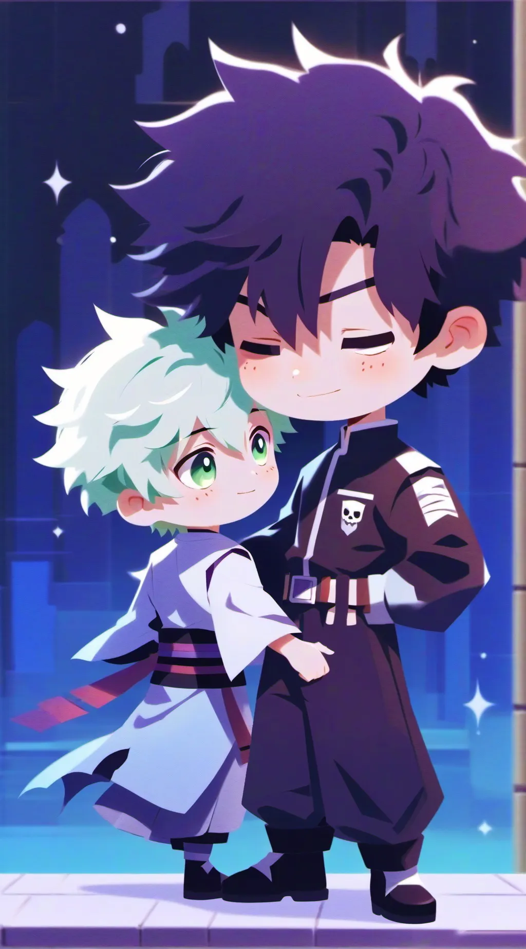 ai character: Chibi ,Bakugo background