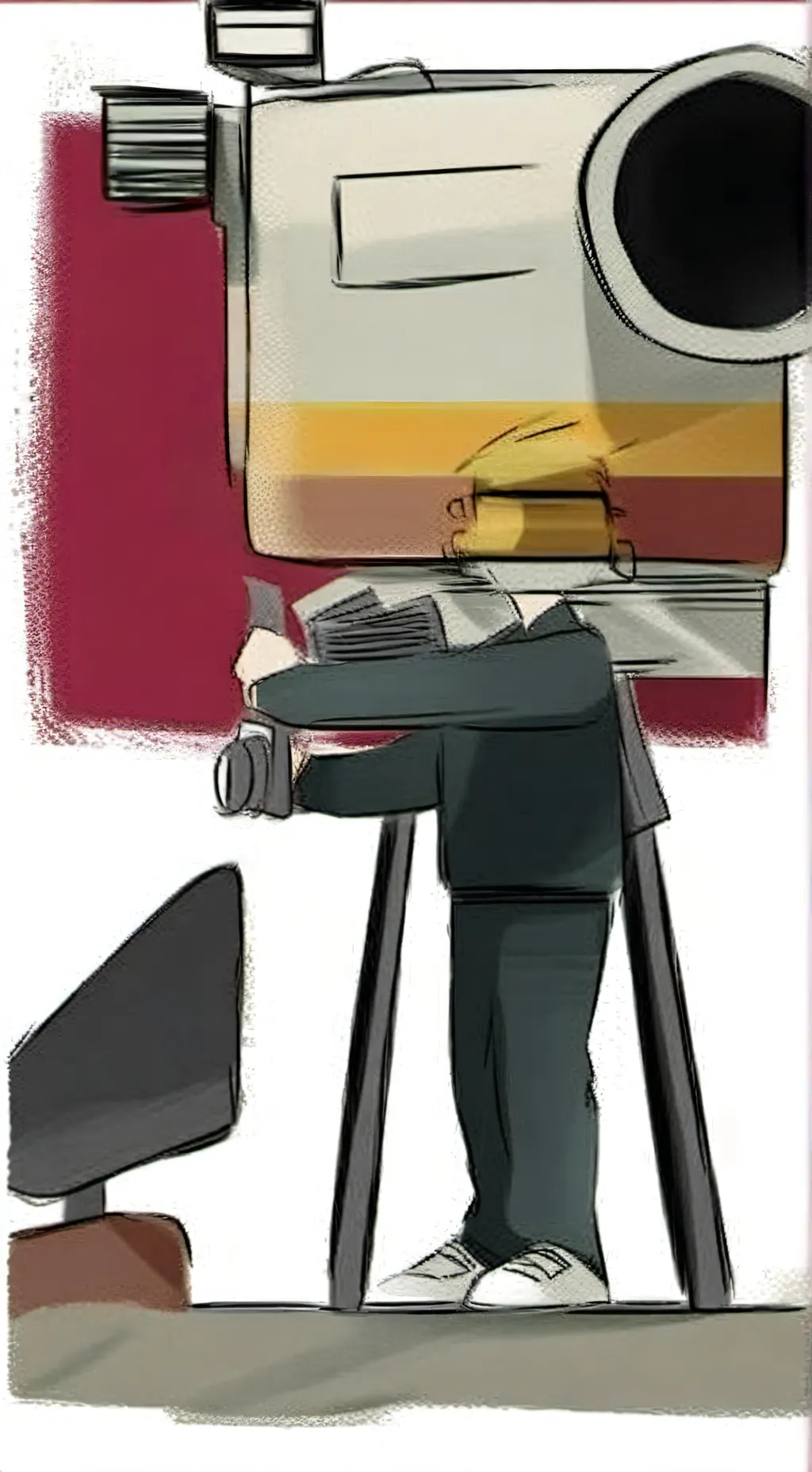 ai character: camera Man otoko background