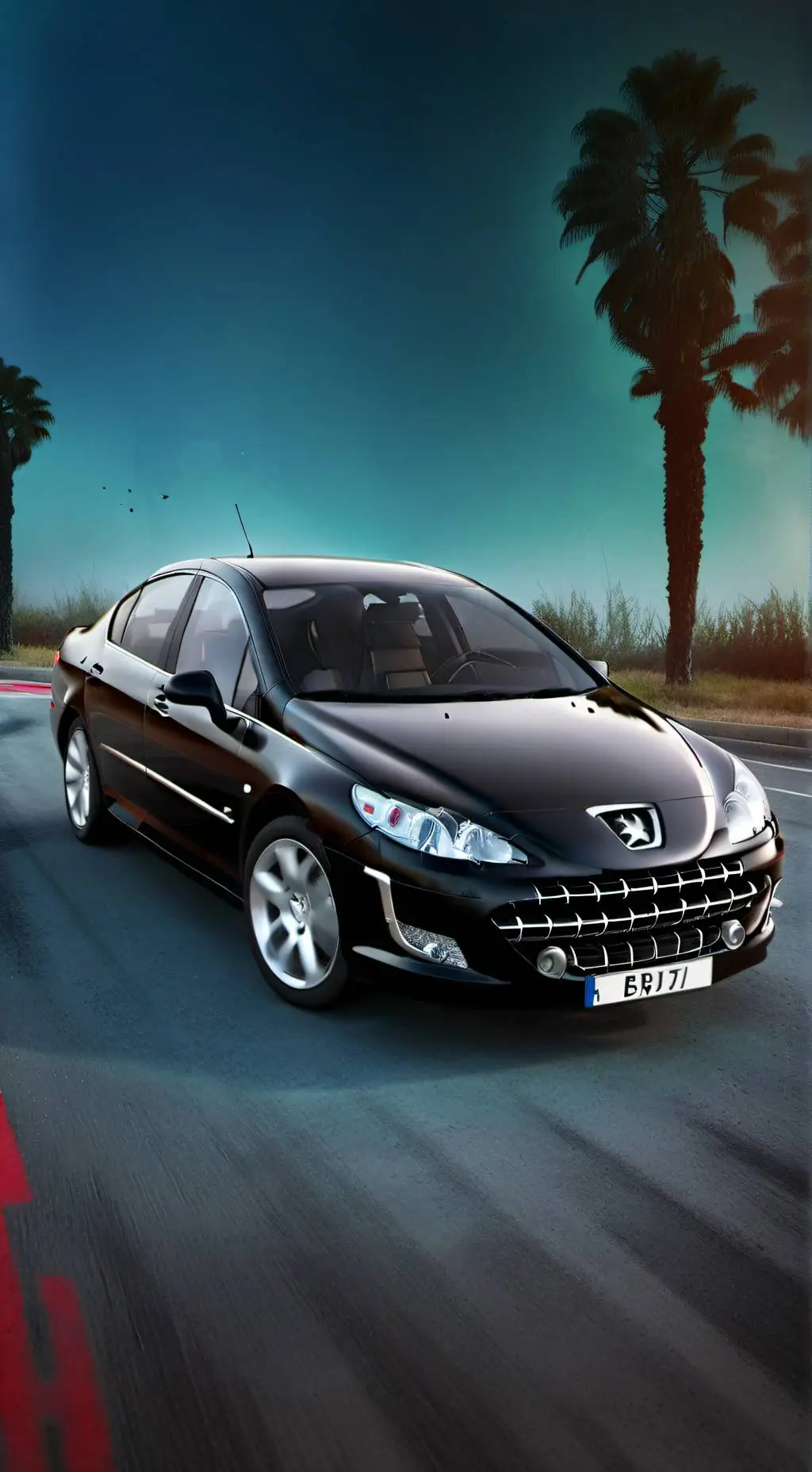 ai character: Black Car background