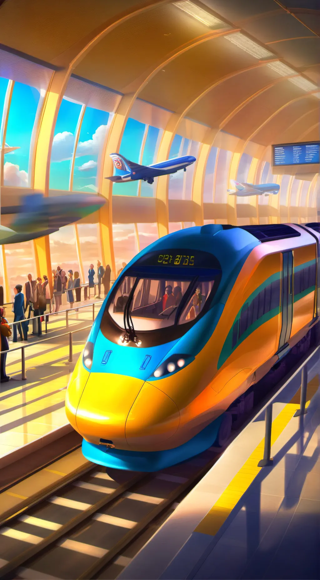 ai character: arriving station background