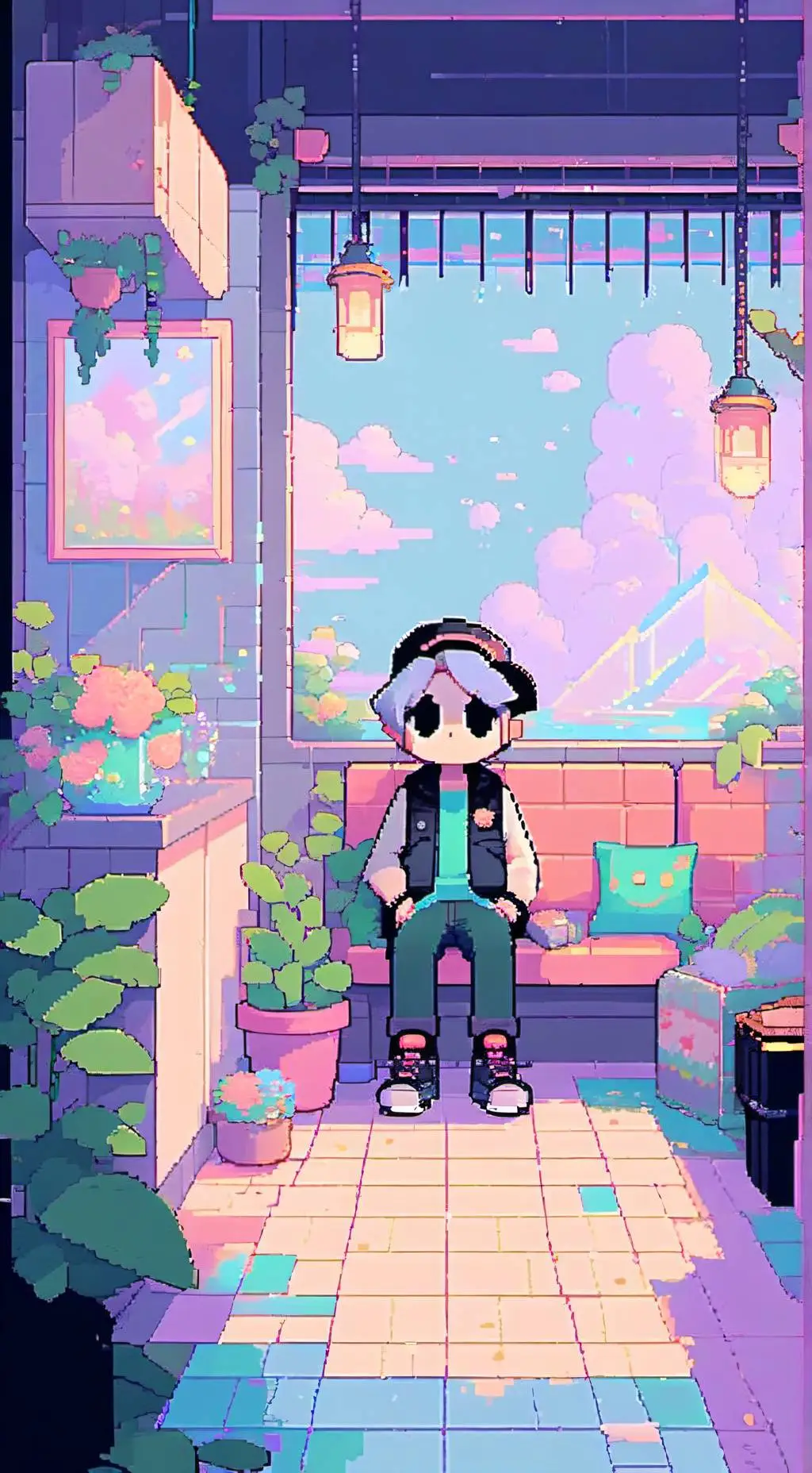 ai character: Dandys World Au background
