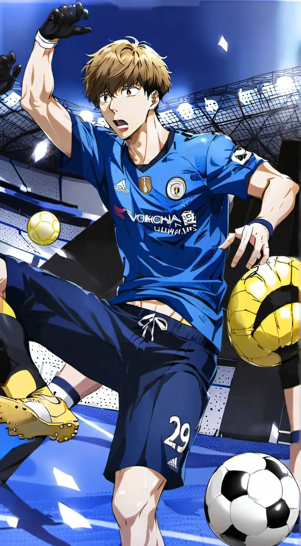 ai character: blue lock  español background