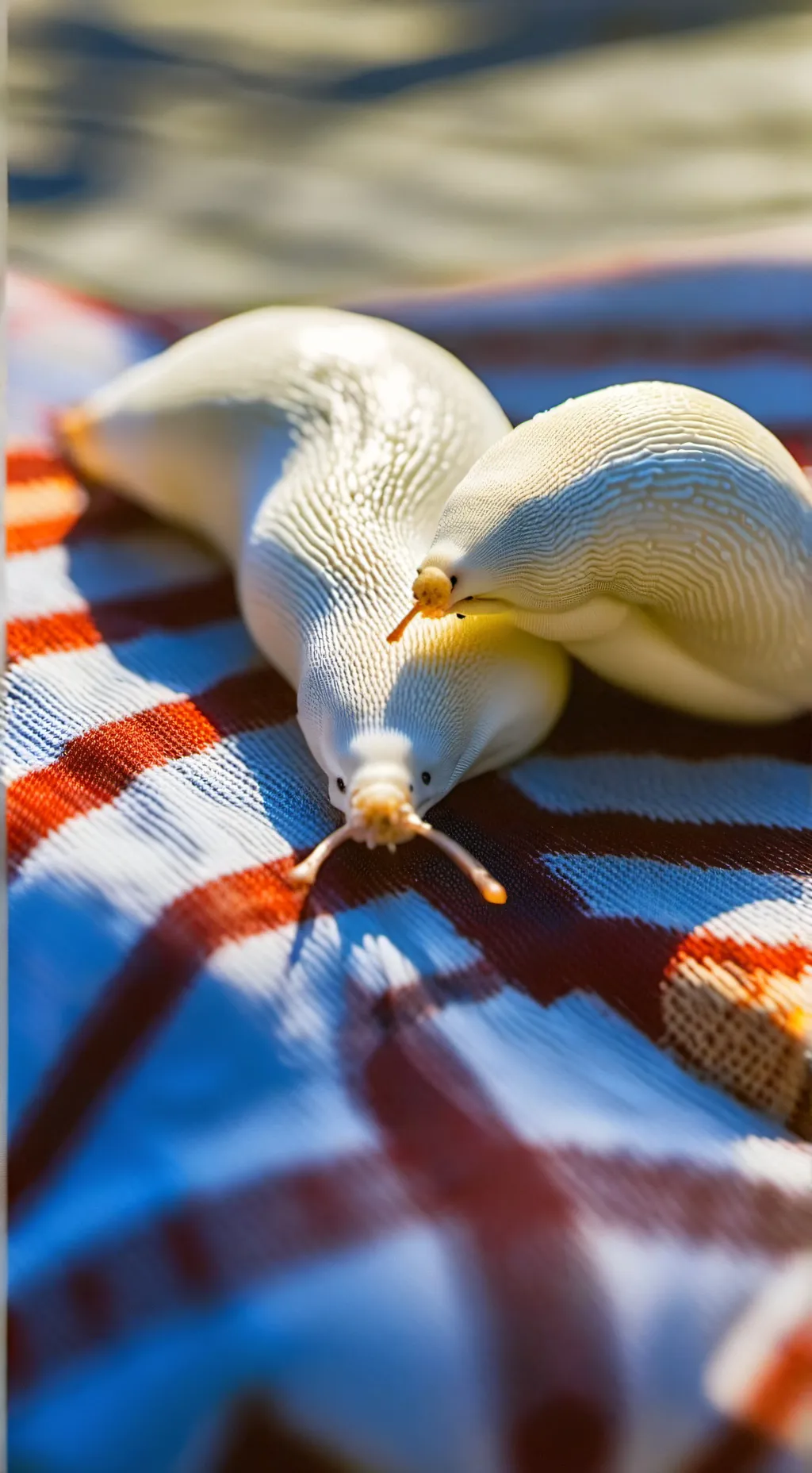 ai character: two white slugs background
