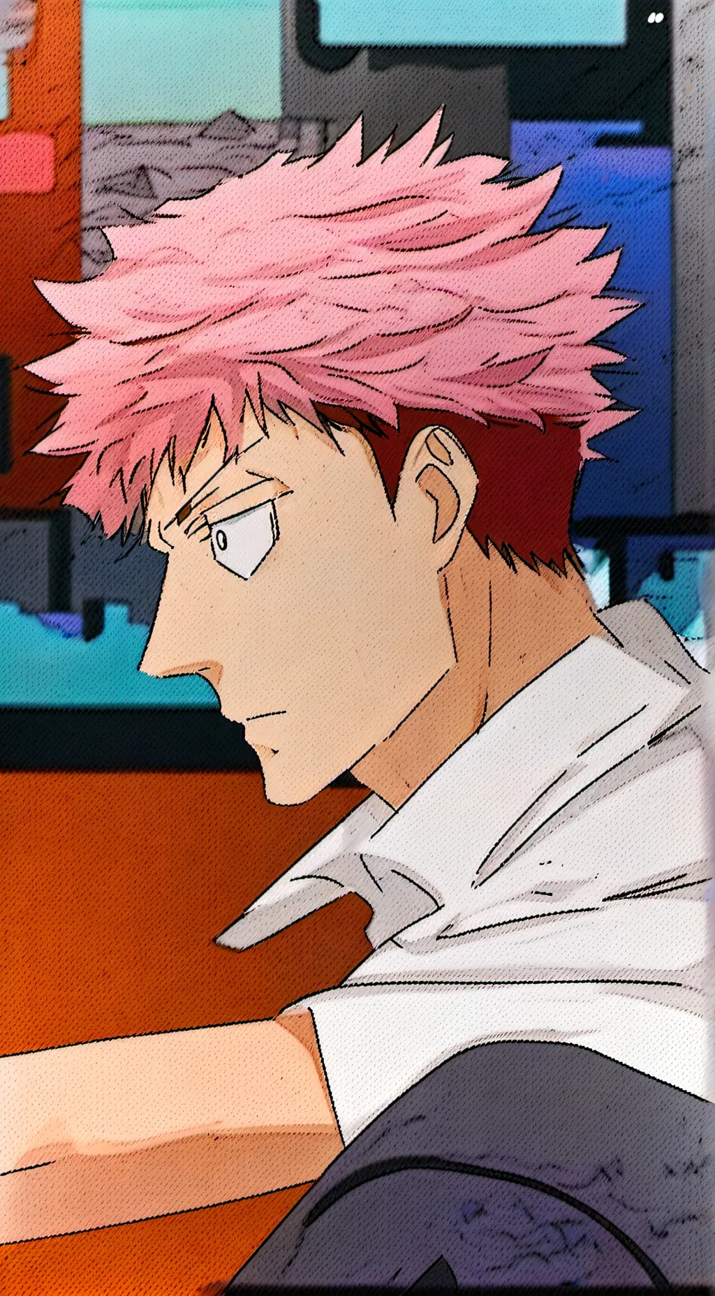 ai character: itadori goggogoogo background