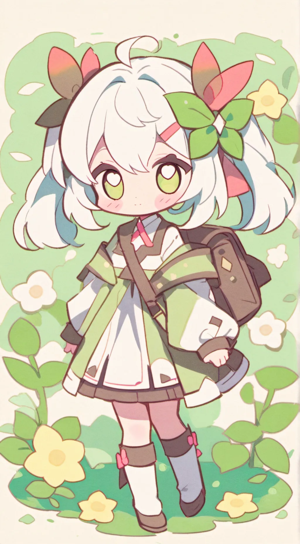ai character: Gray background
