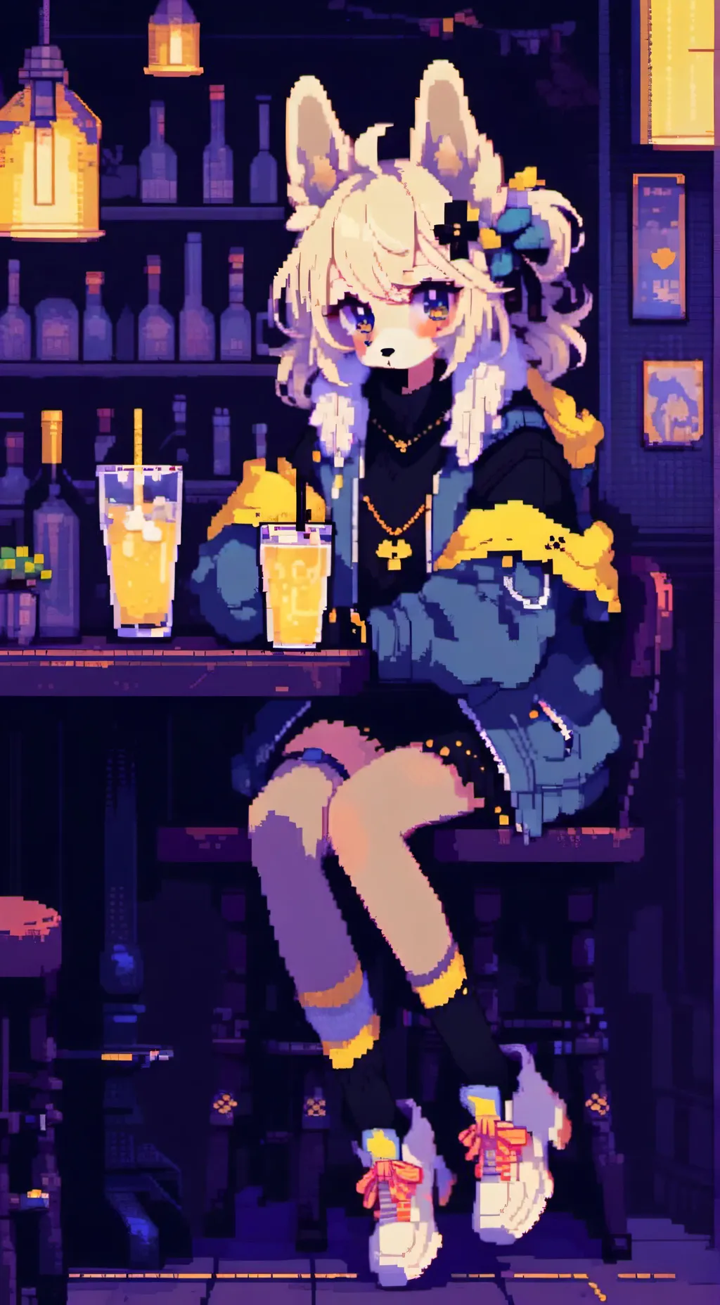 ai character: Amber background