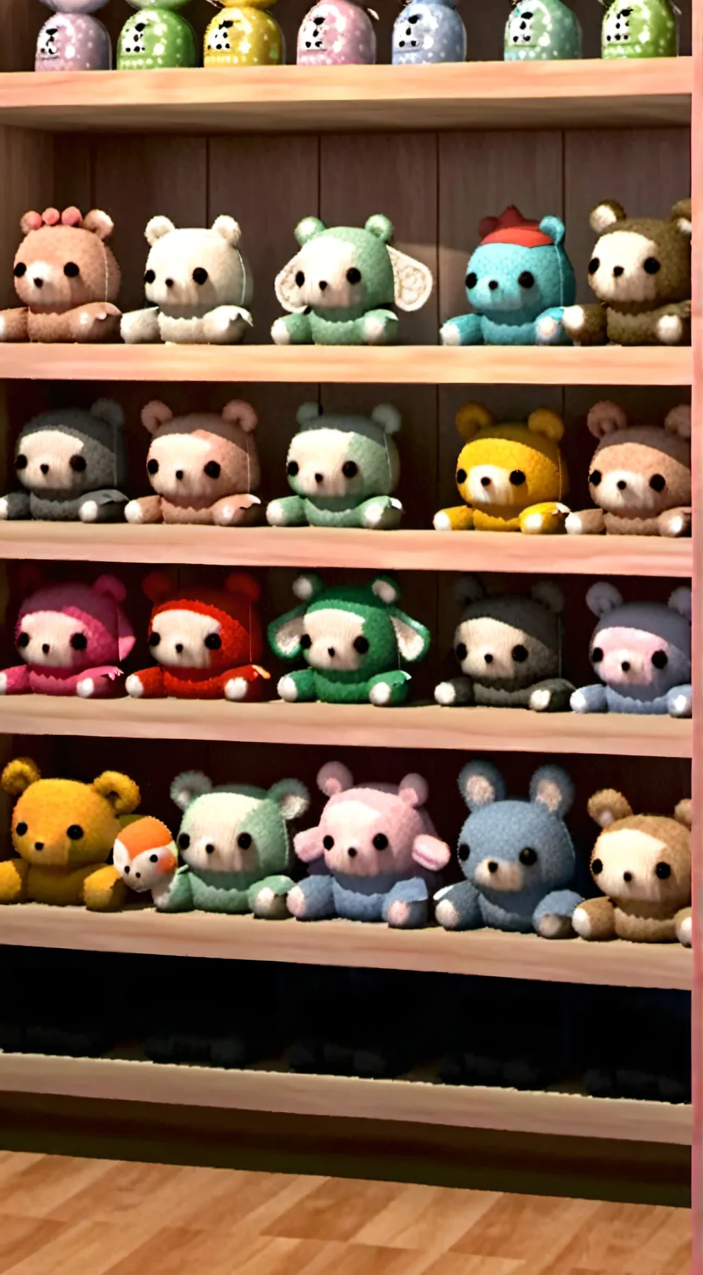 ai character: tienda de peluches background