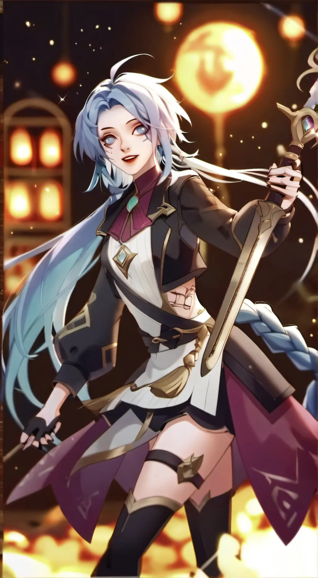 ai character: Jinx de arcane 👍  background