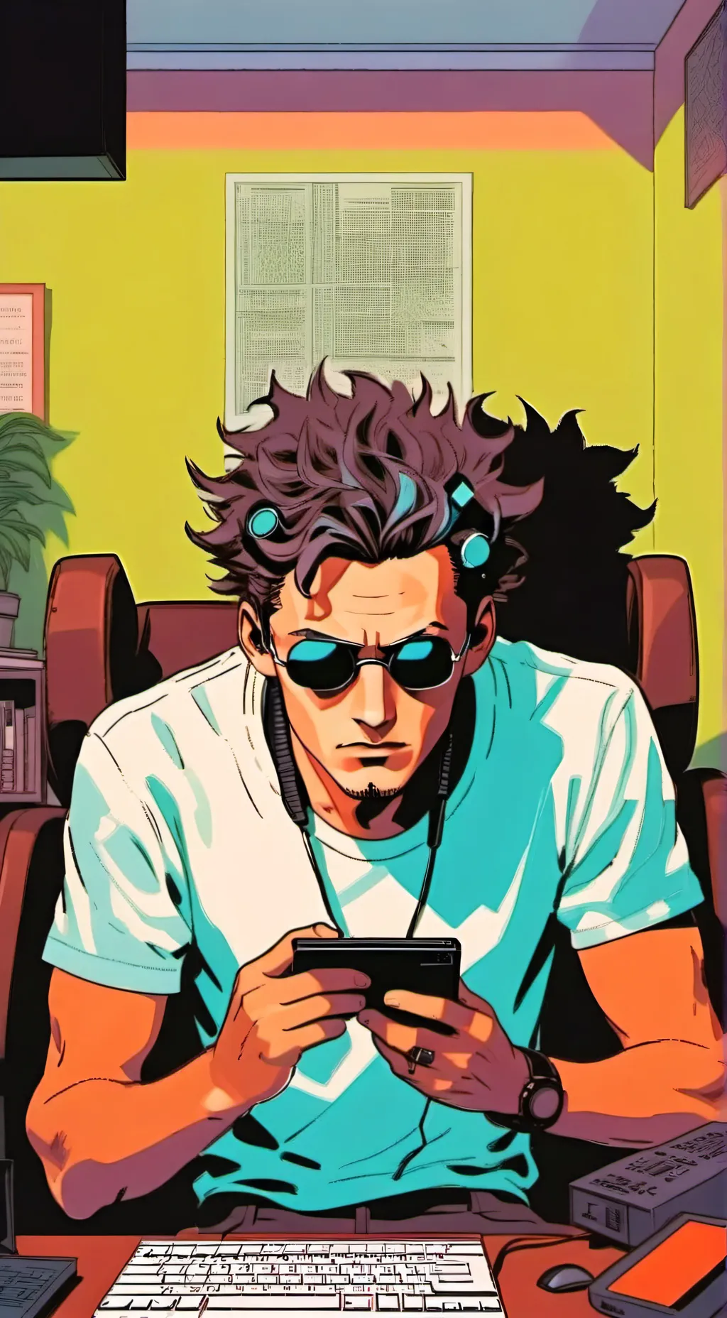 ai character: The Time-Traveling background