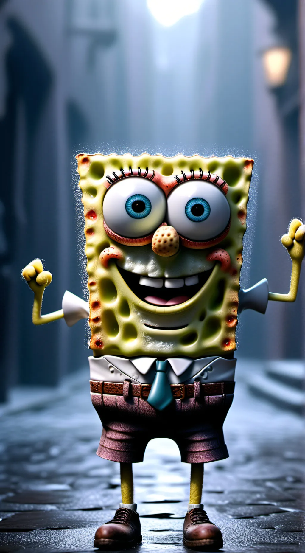 ai character: SpongeBob  background
