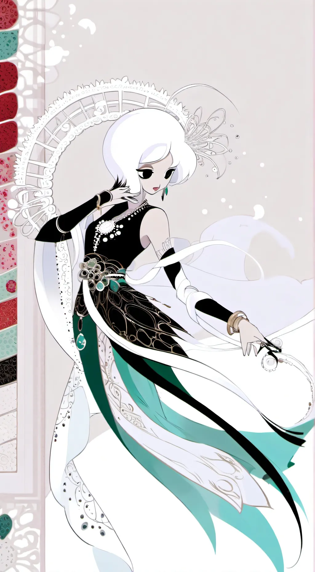 ai character: Lace background