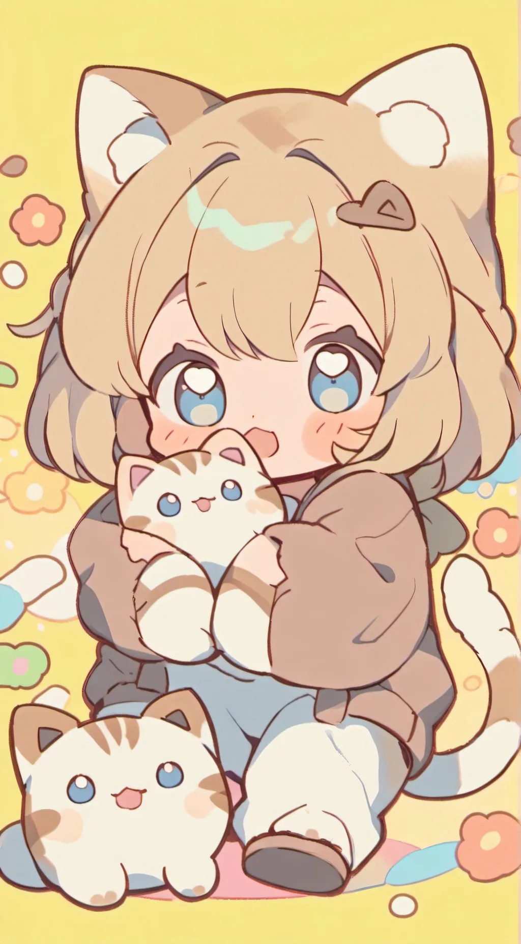 ai character: tiny cat hybrid  background