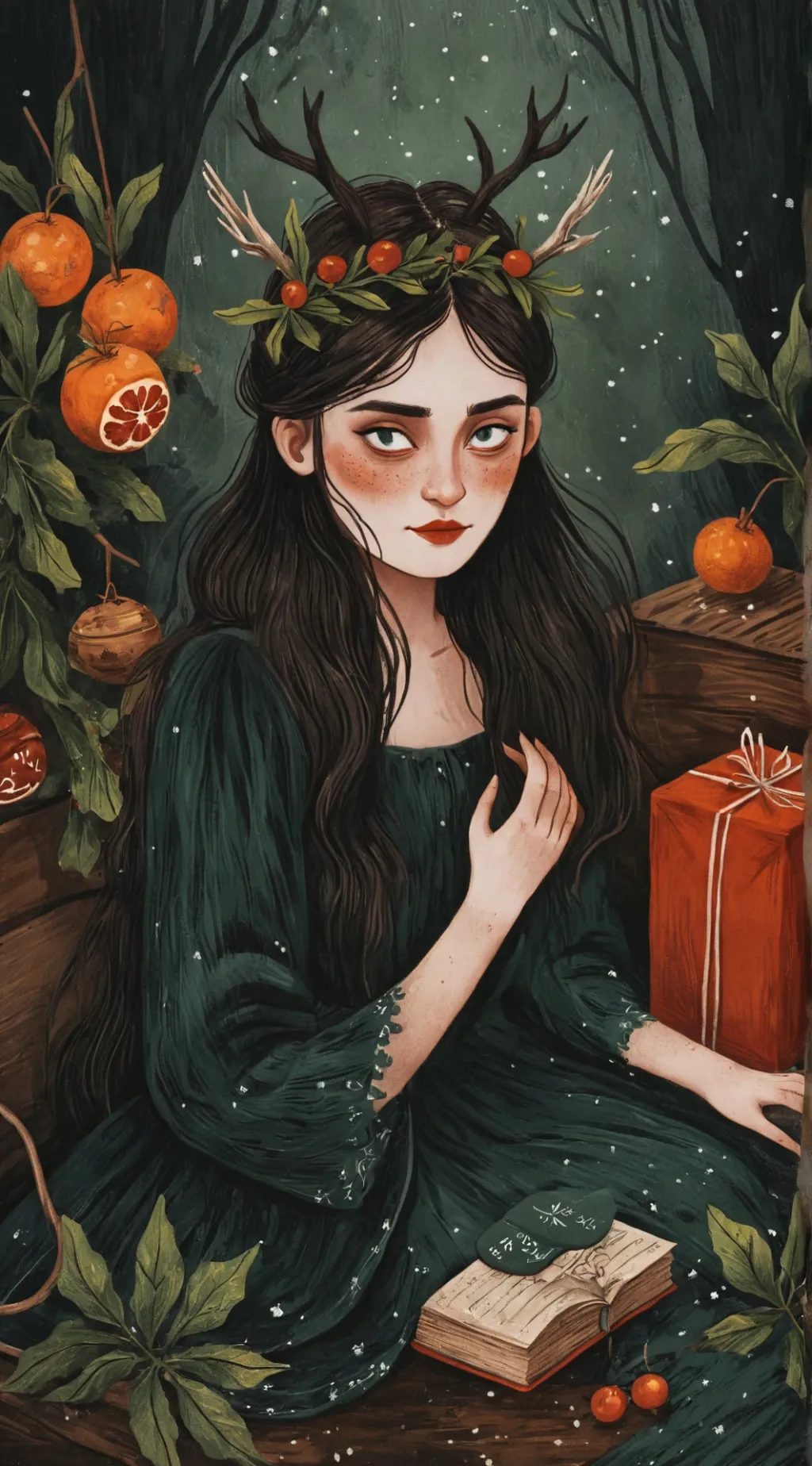 ai character: io2 christmas background