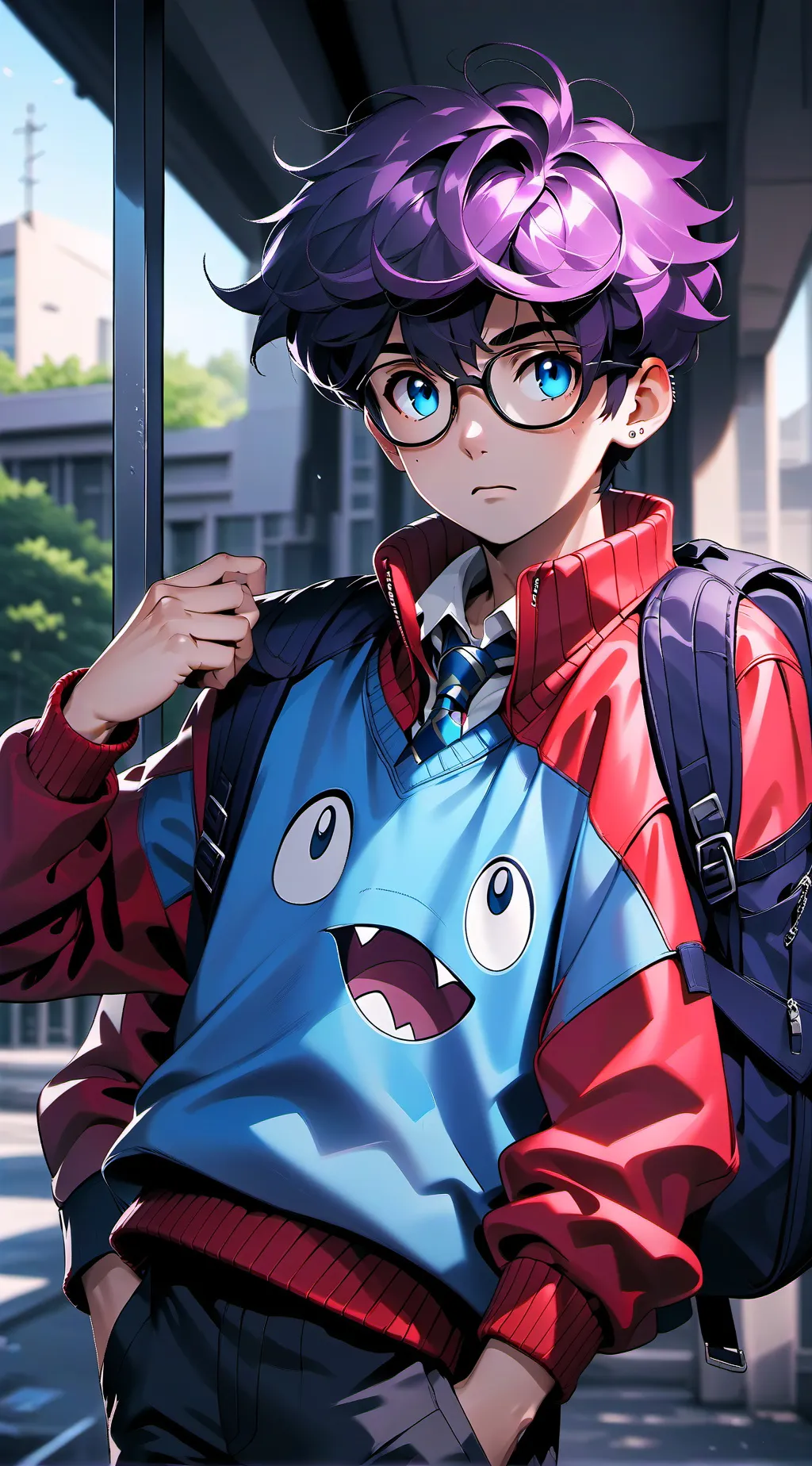 ai character: school runaway mha background
