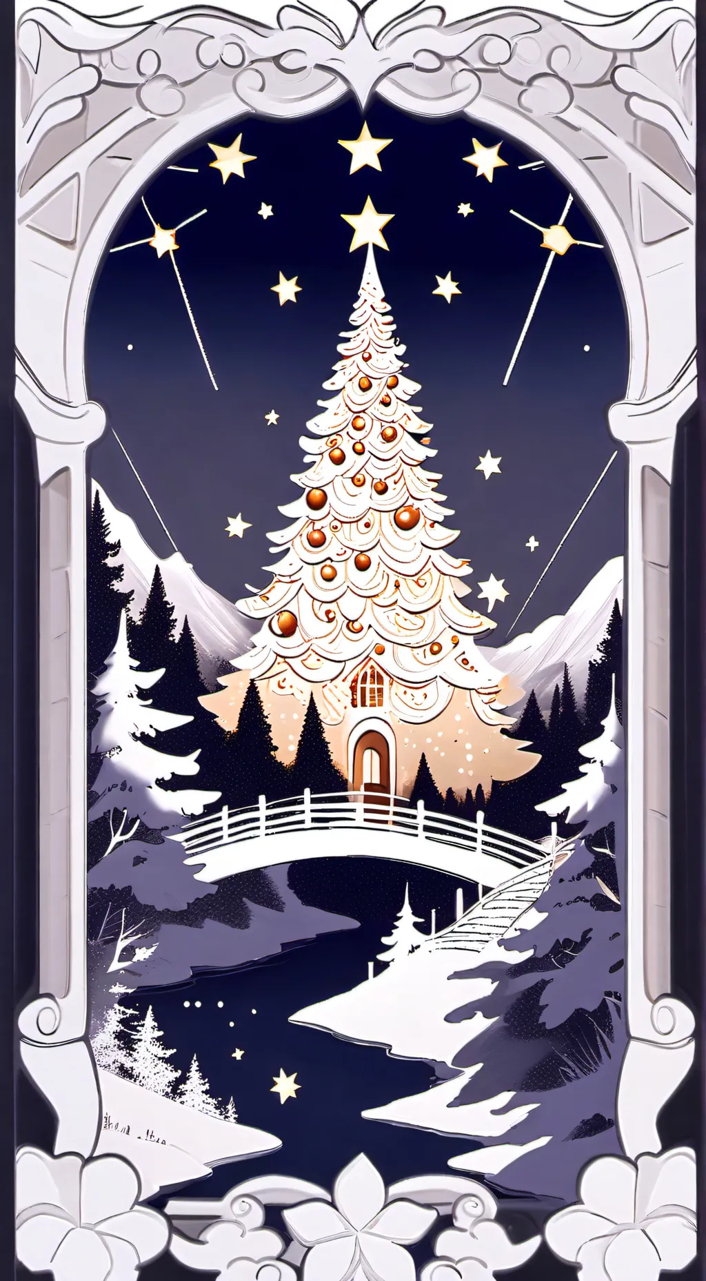 ai character: Mha Christmas background