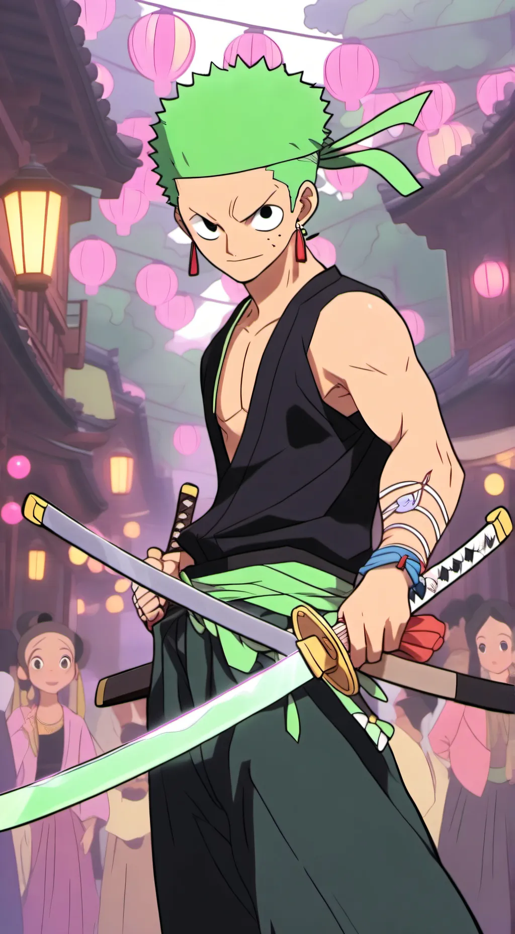 ai character: ZORO  background