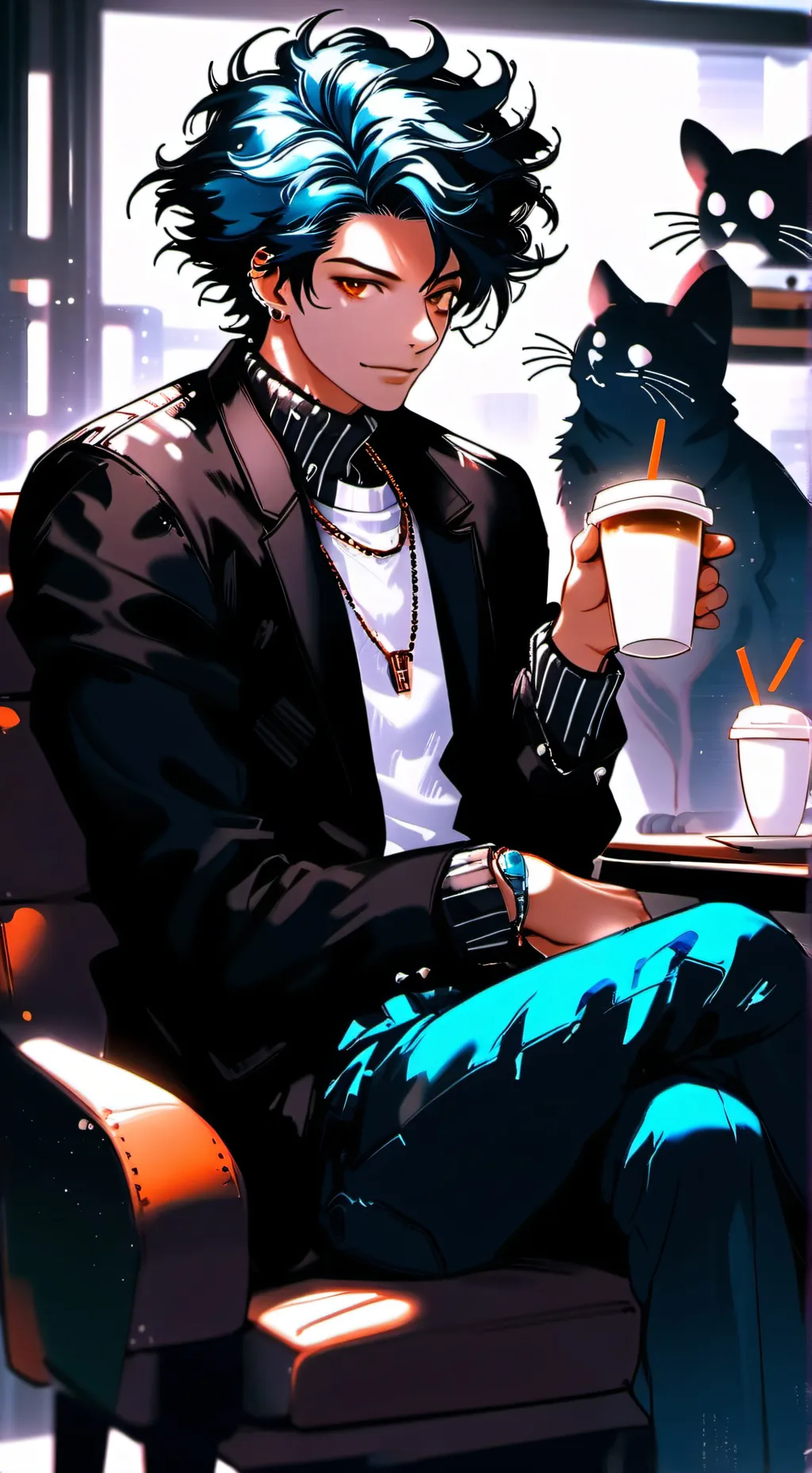 ai character: The Quantum Latte Theorist background