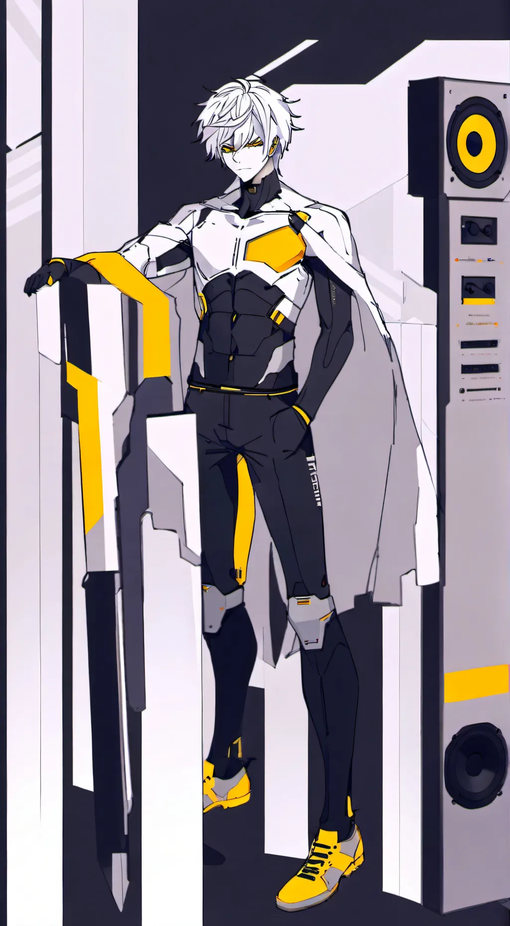 ai character: titan clock man background