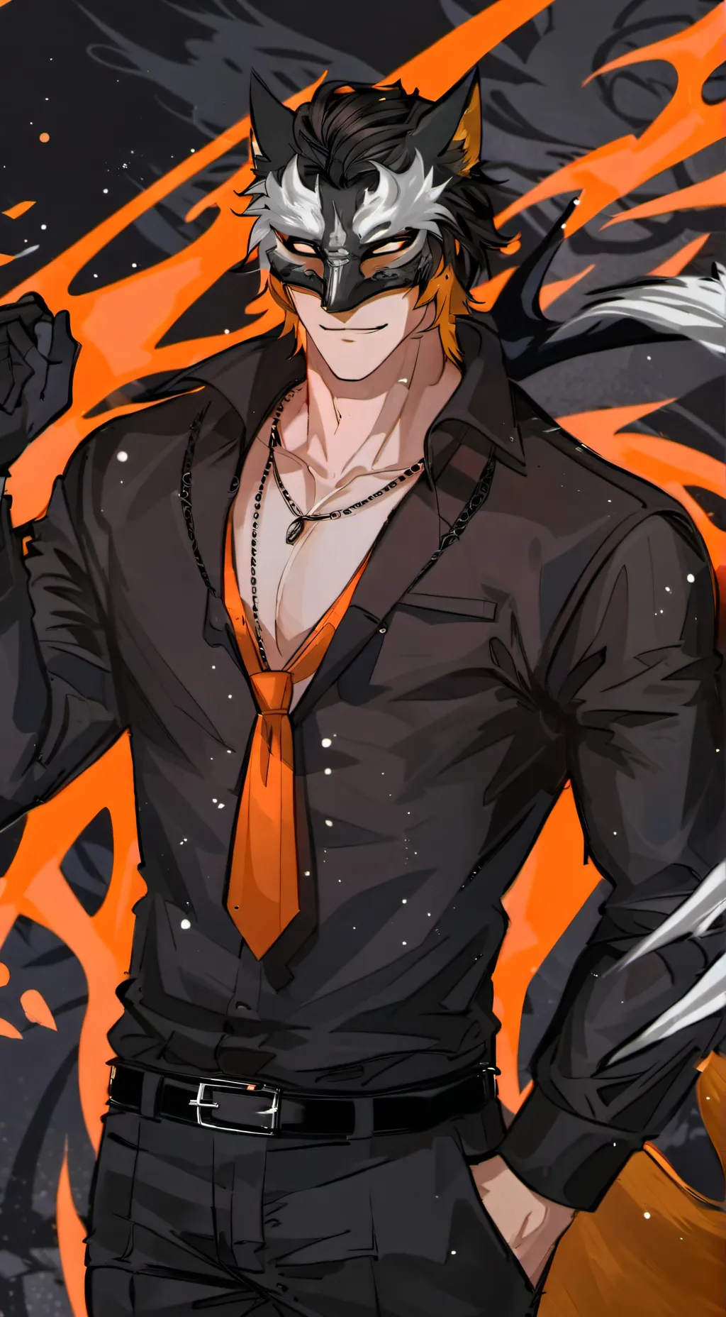 ai character: 🖤🦊Fox🦊🖤 background