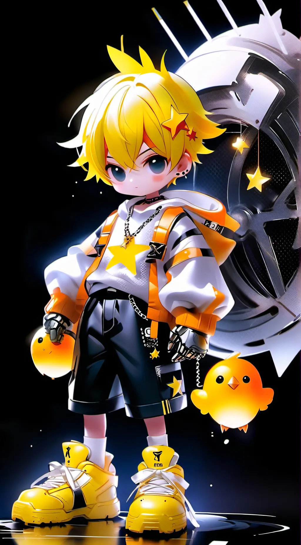 ai character: Kicken chicken  background