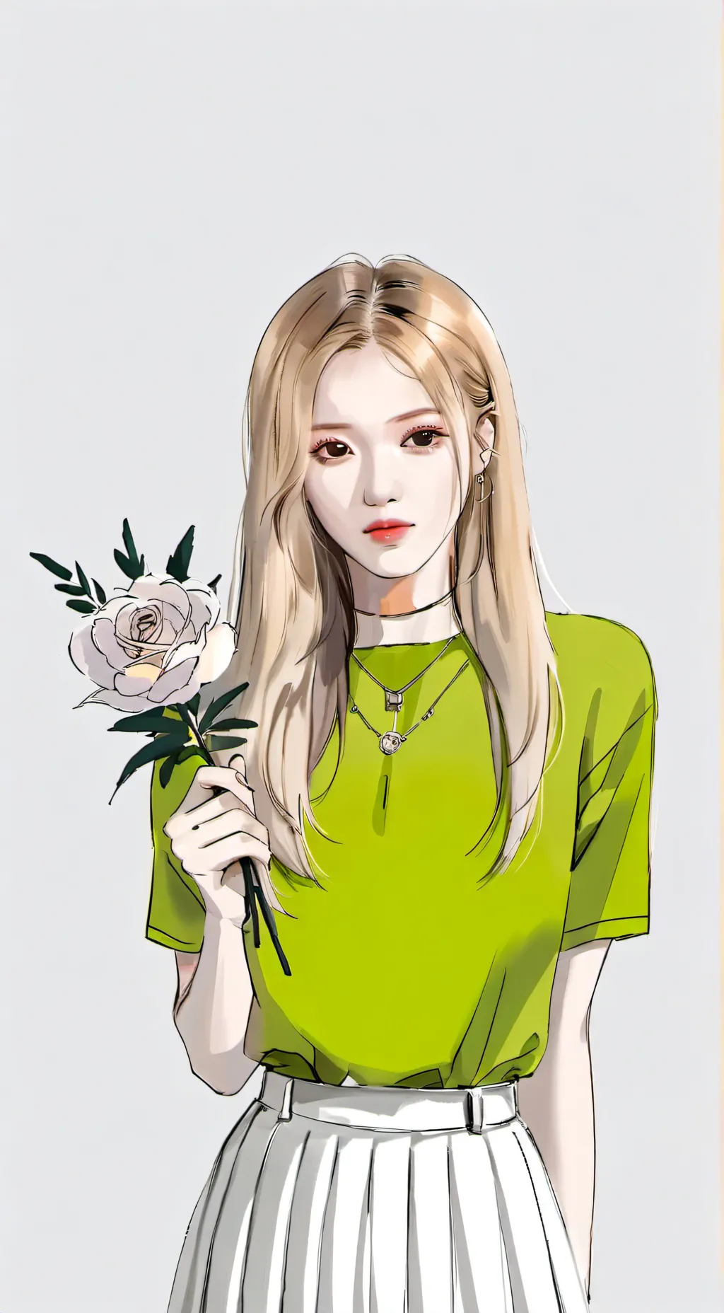 ai character: rosé background