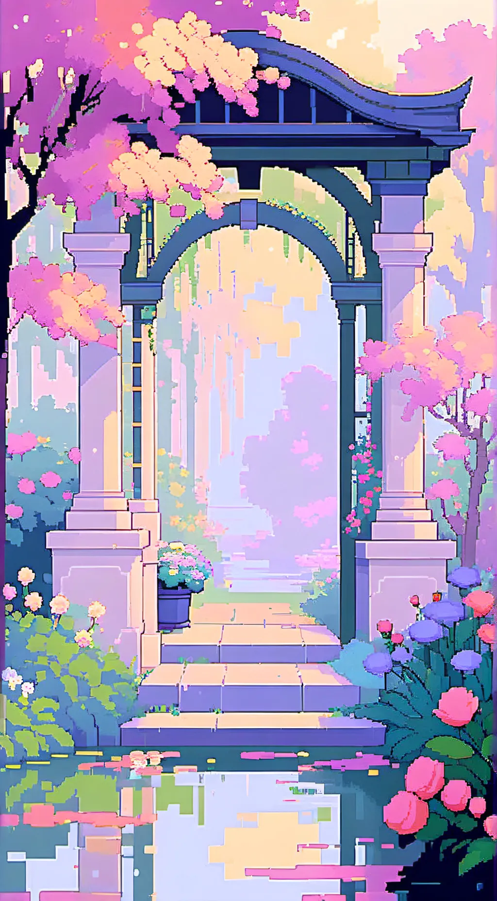 ai character: Secret garden background