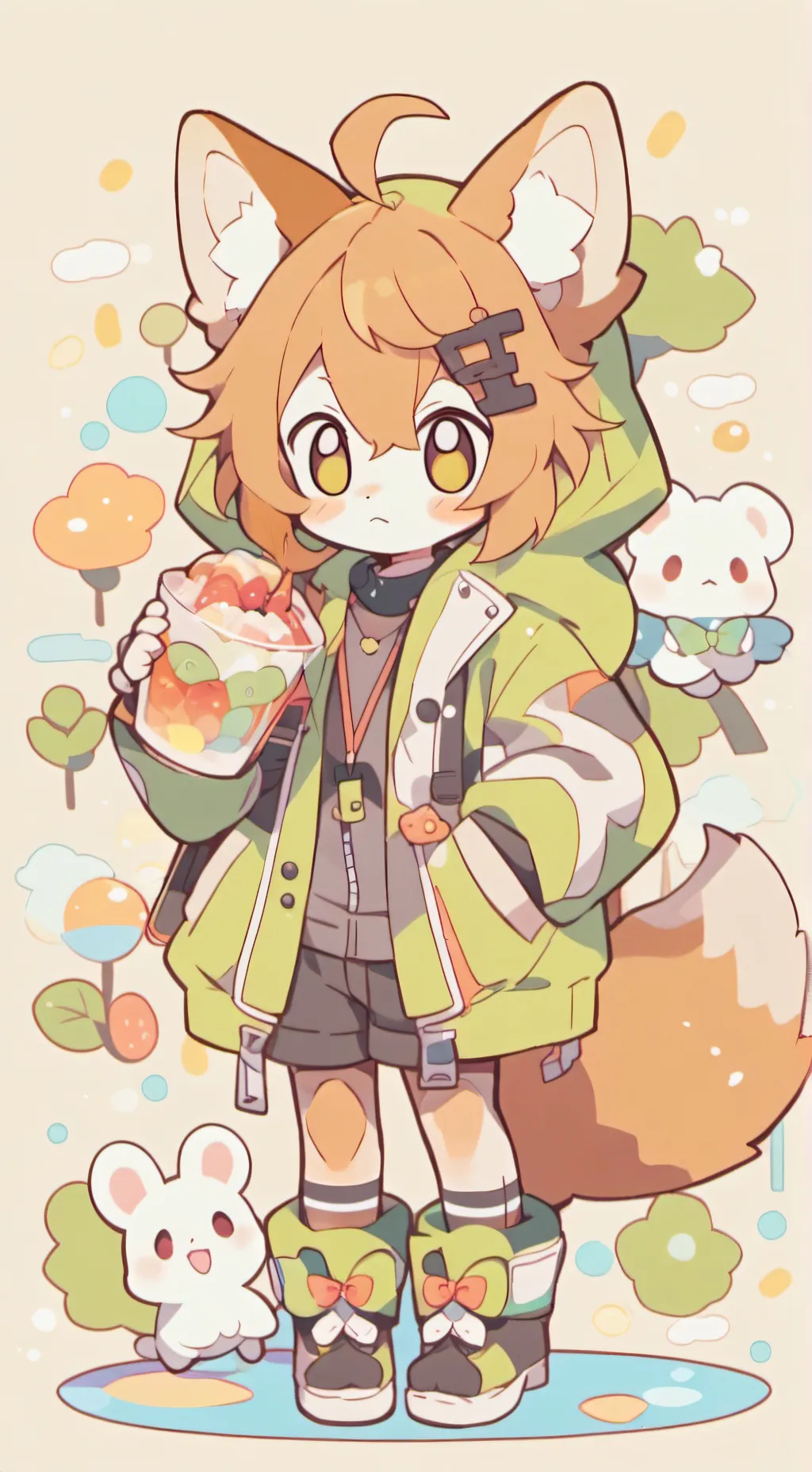 ai character: furry world background