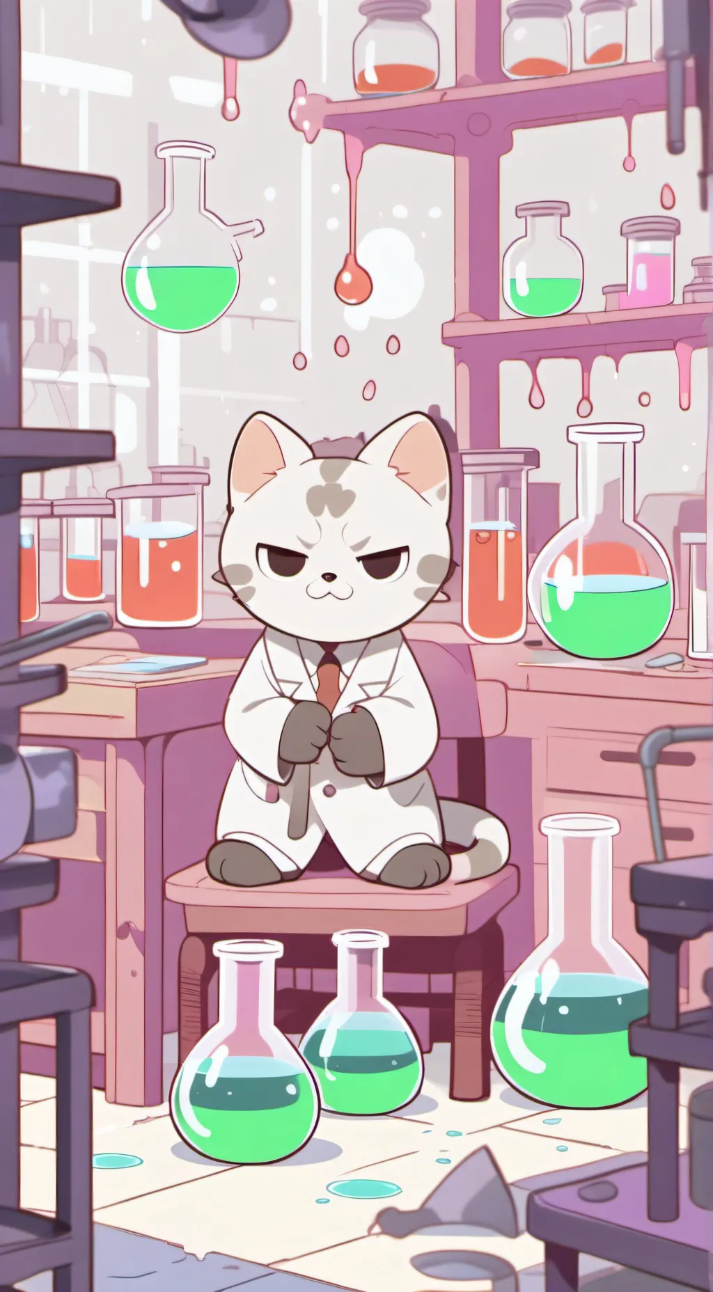 ai character:  cat infection background