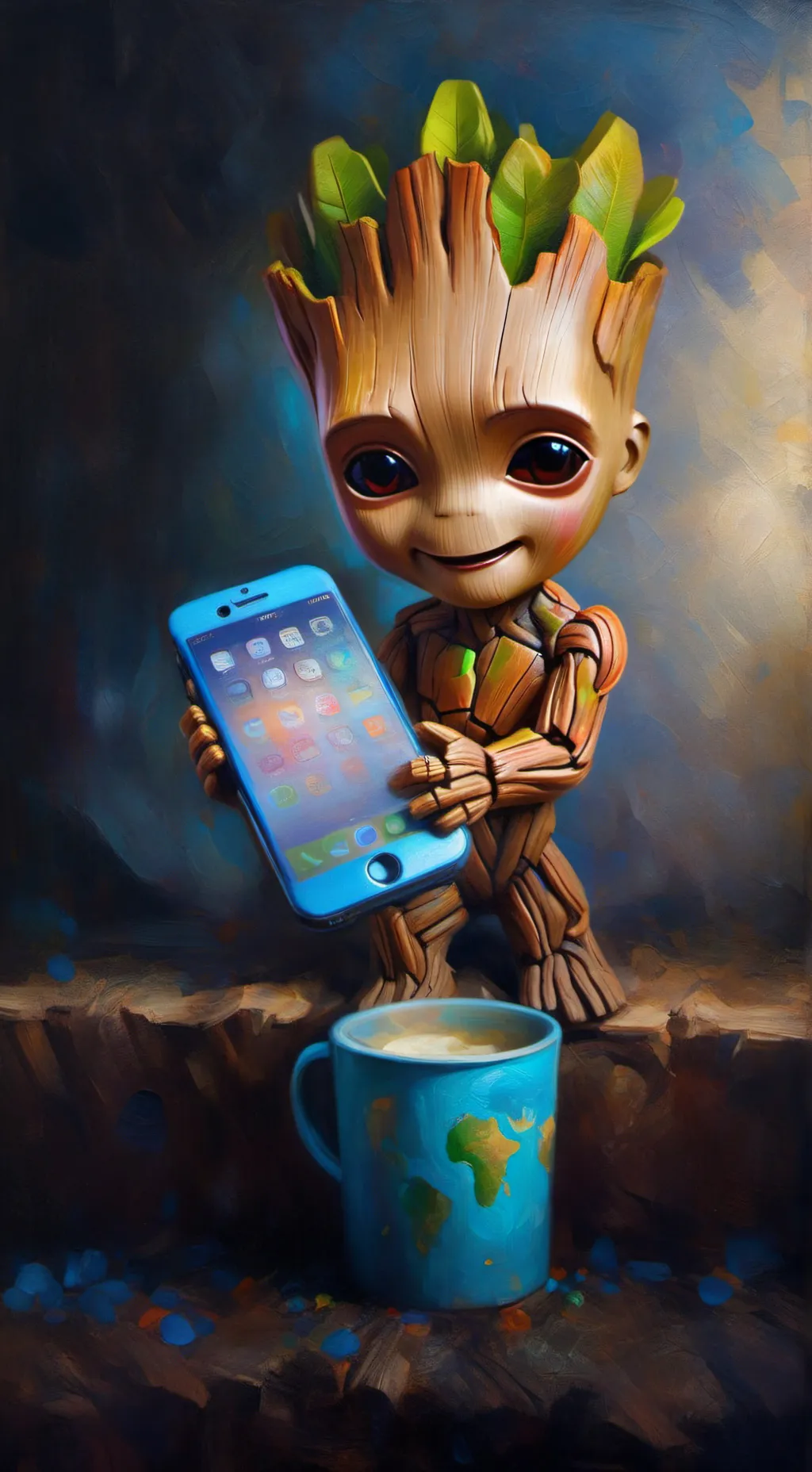 ai character: I am Groot background
