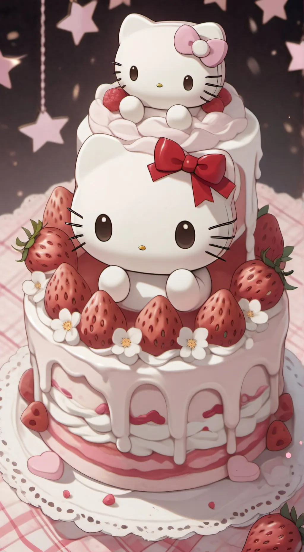 ai character: Saniro hello kitty background
