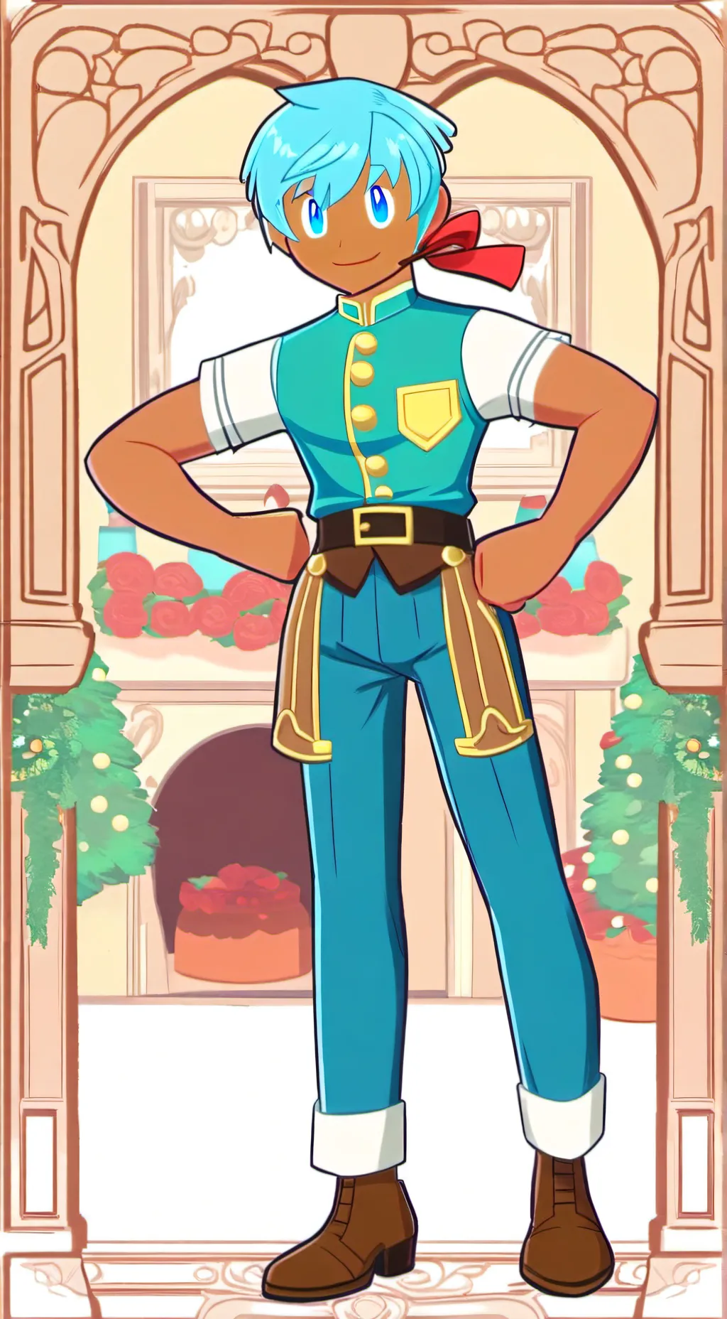 ai character: sour blue raspbery background