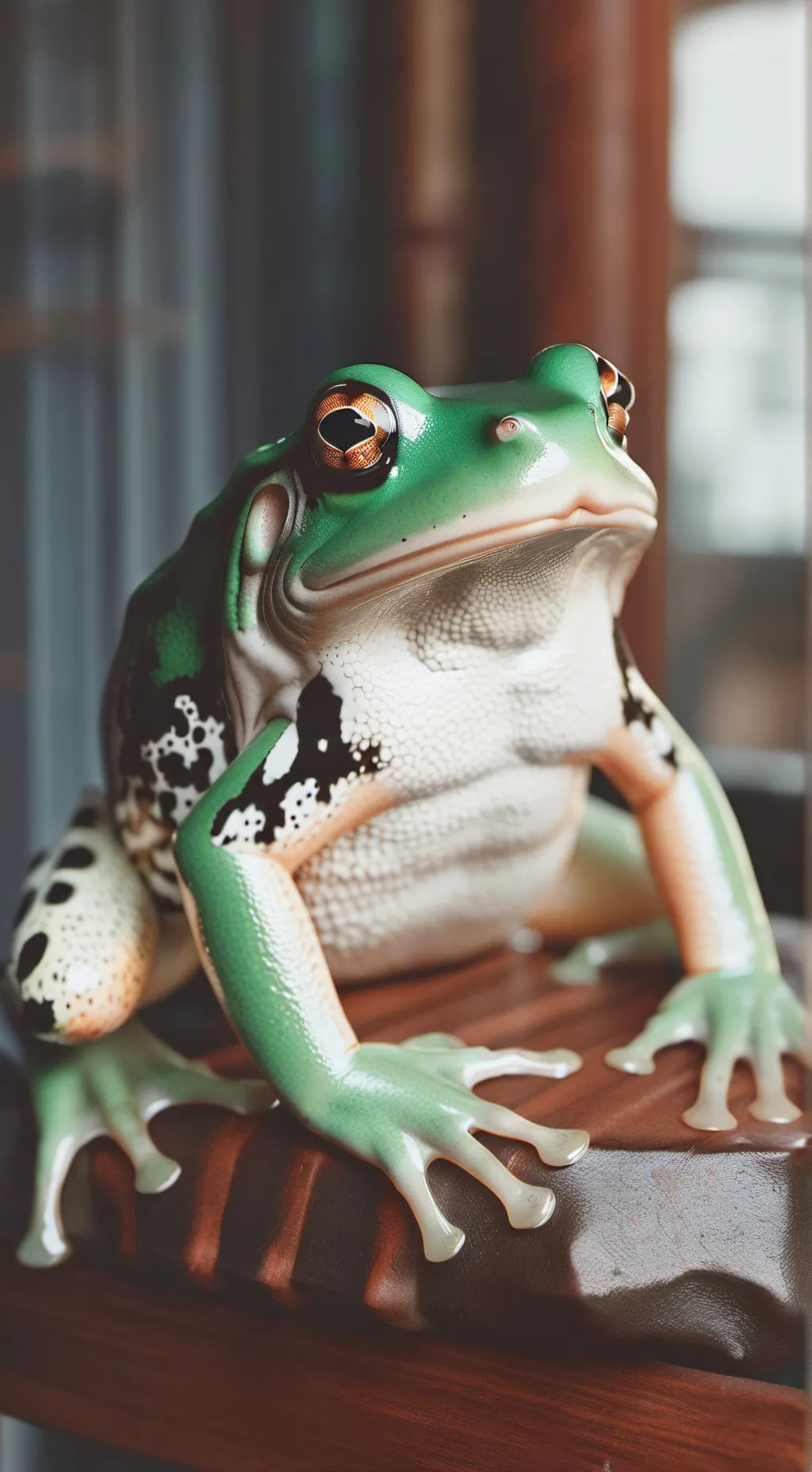 ai character: Chubby frog background