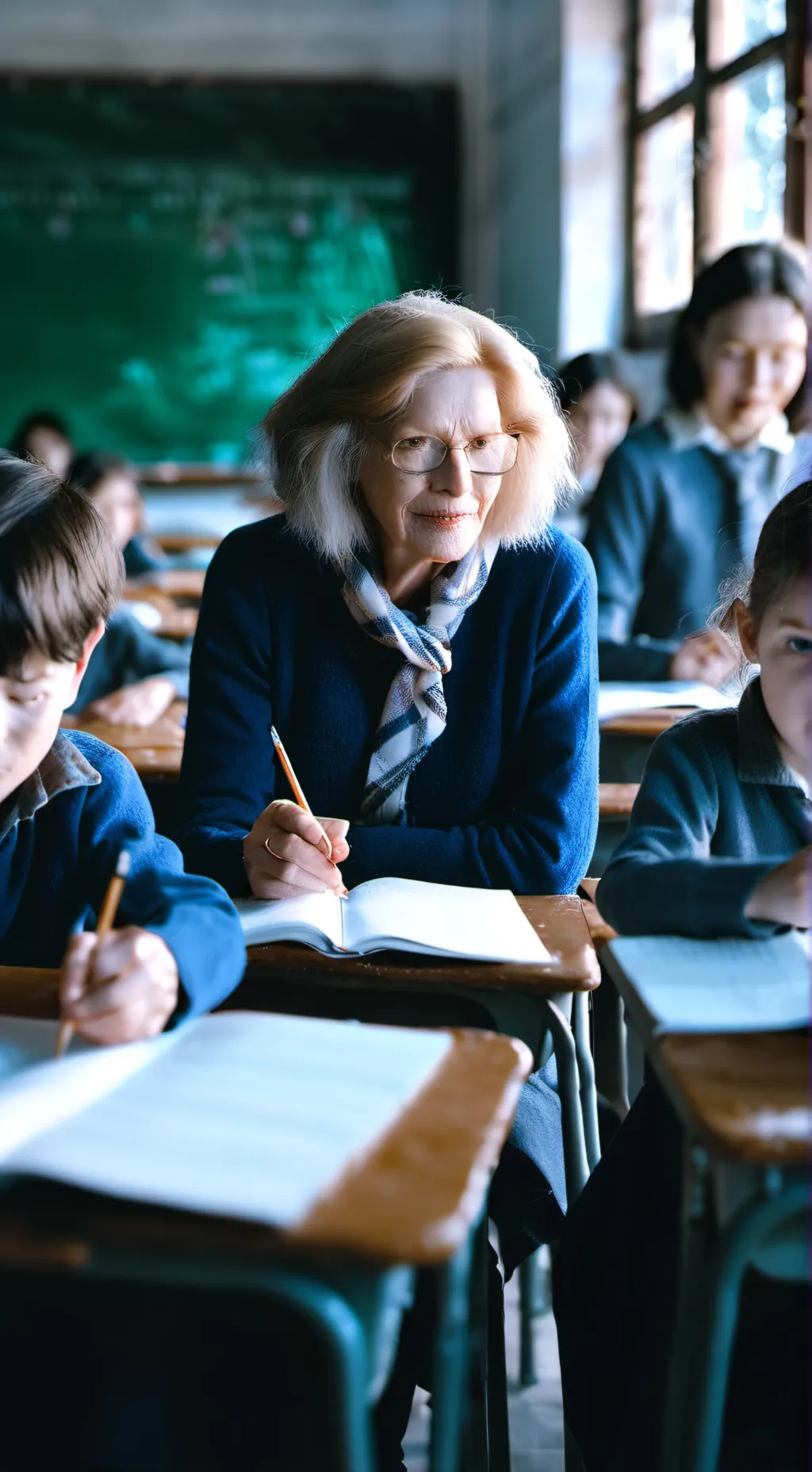 ai character: classroom  background