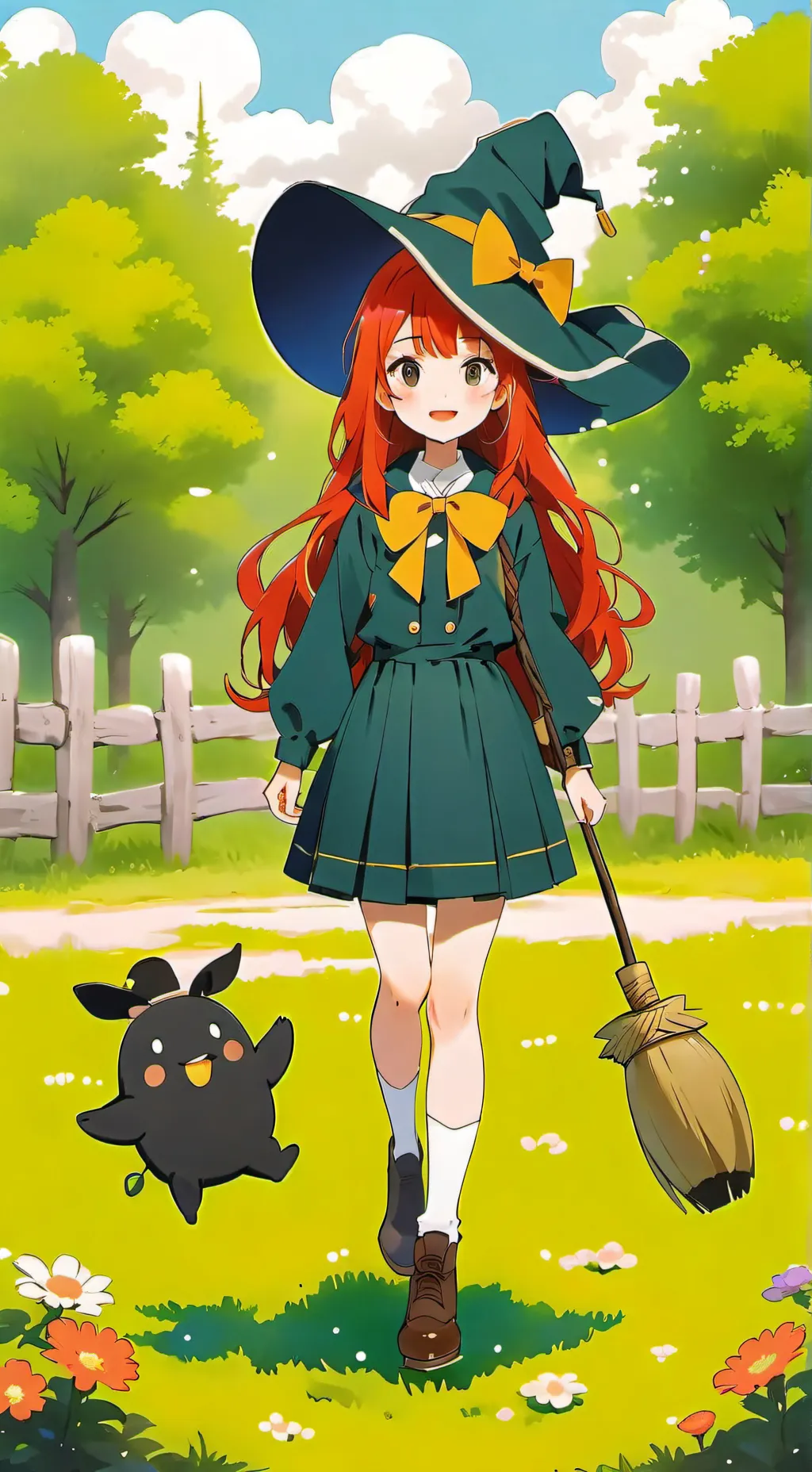 ai character: witches flower background