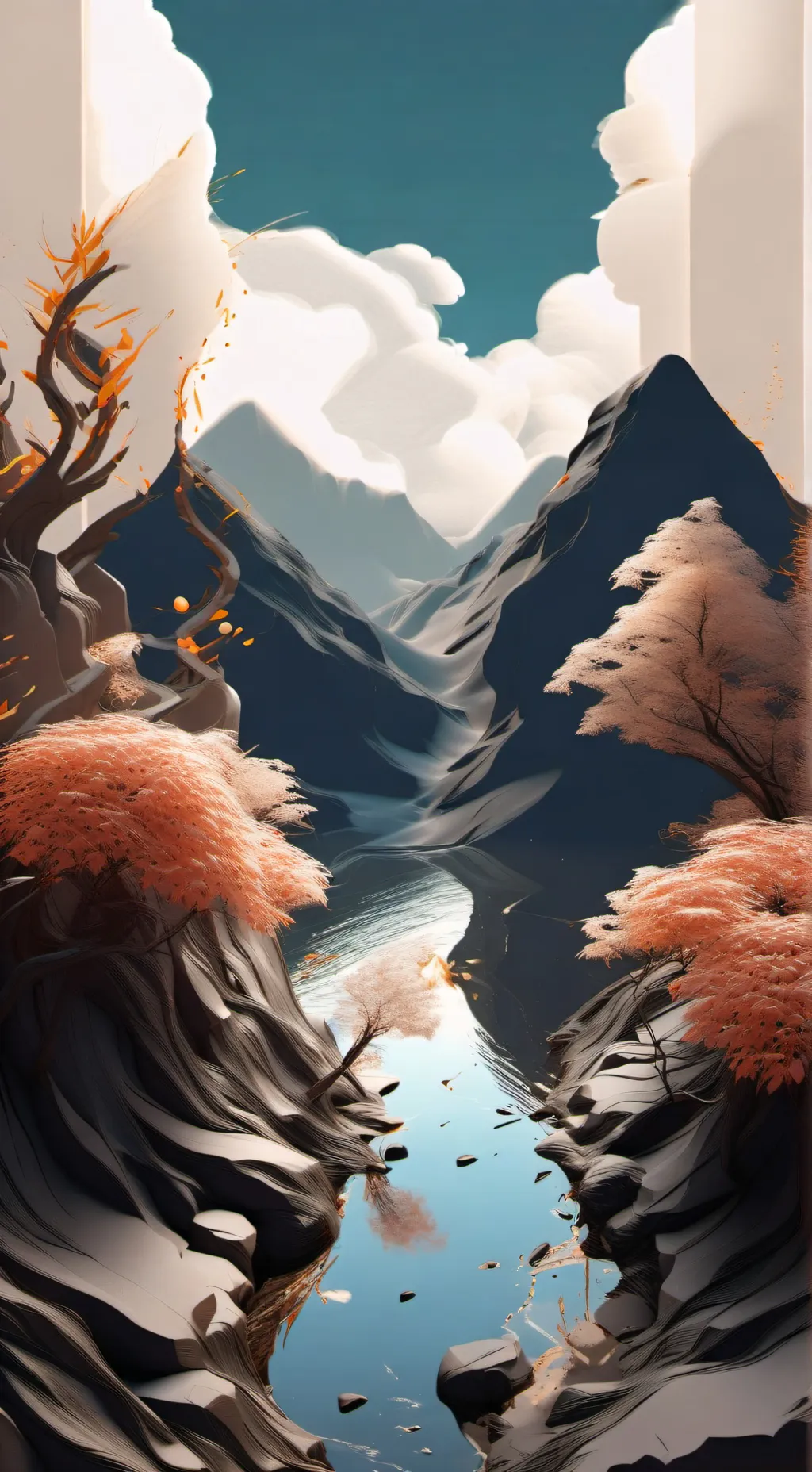 ai character: peaceful place background