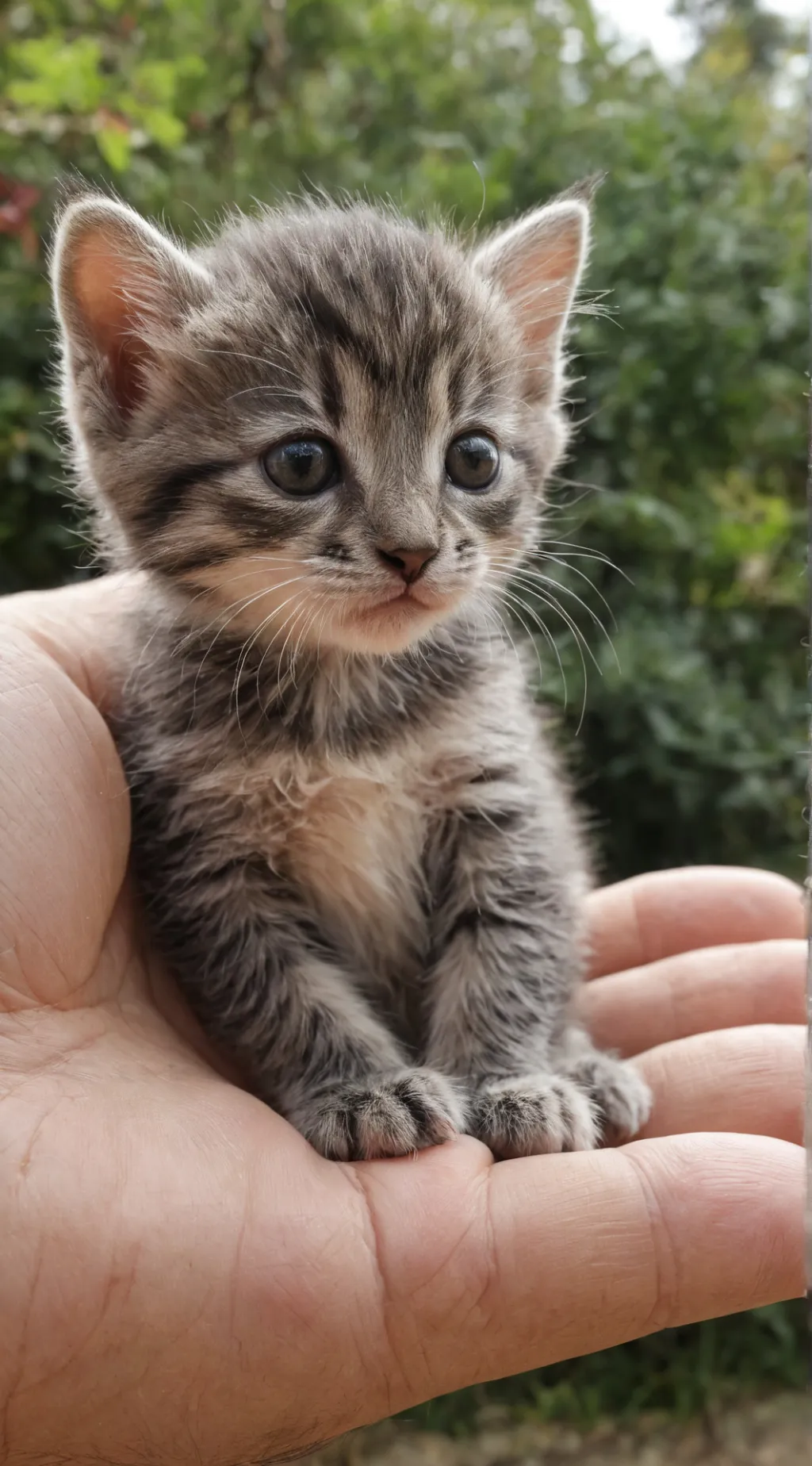 ai character: Hand kitten background