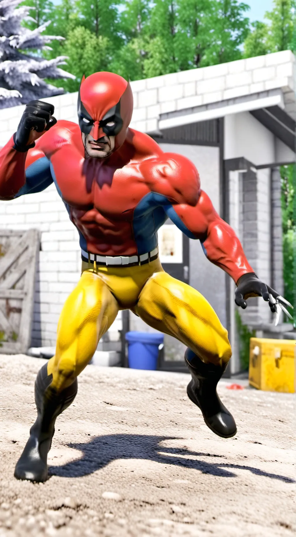 ai character: deadpool,wolverine background